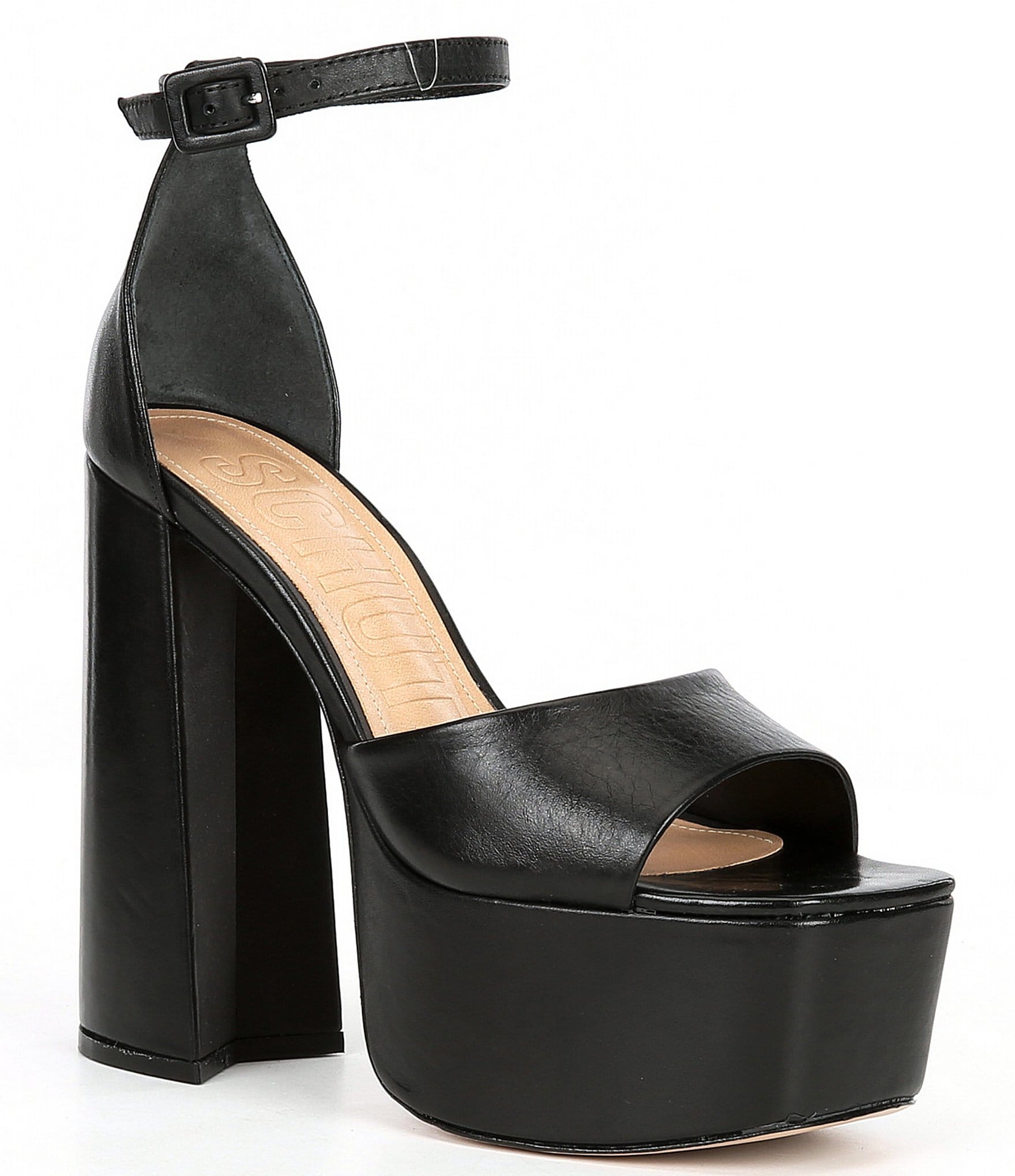 Schutz Elsie Leather Ankle Strap Platform Sandals | Dillard's