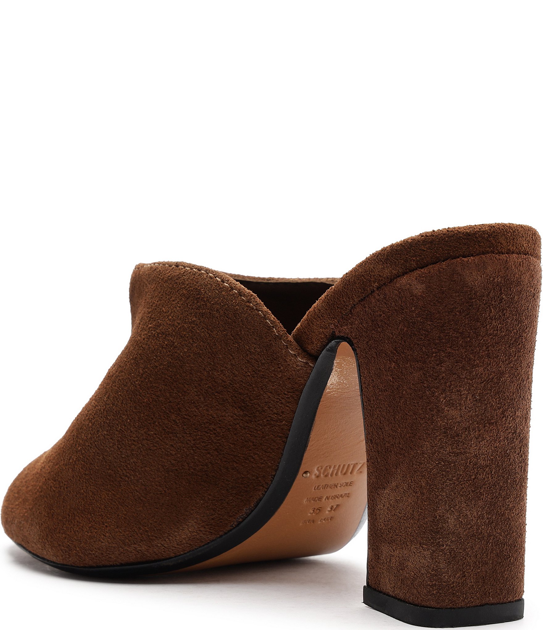 Schutz Esme Suede Block Heel Dress Slide Sandals