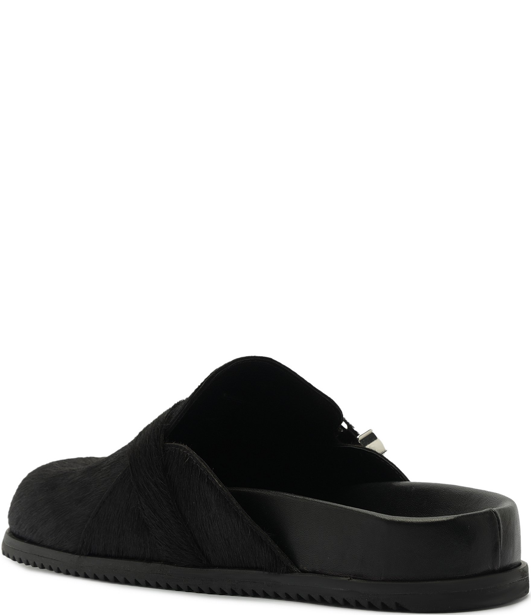 Schutz Grace Hair Calf Western Buckle Hardware Strap Clogs