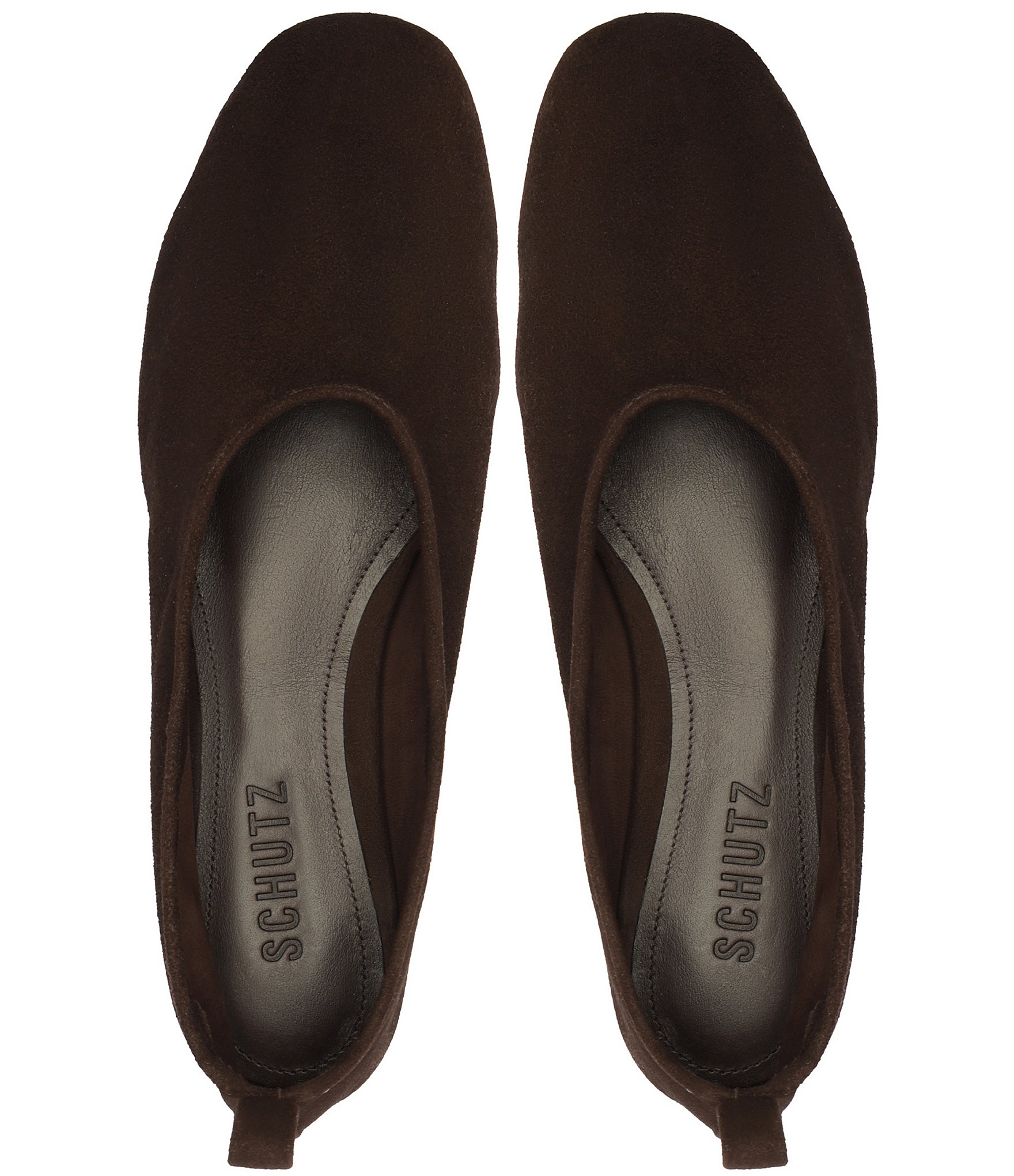 Schutz Hadley High Vamp Suede Ballet Flats