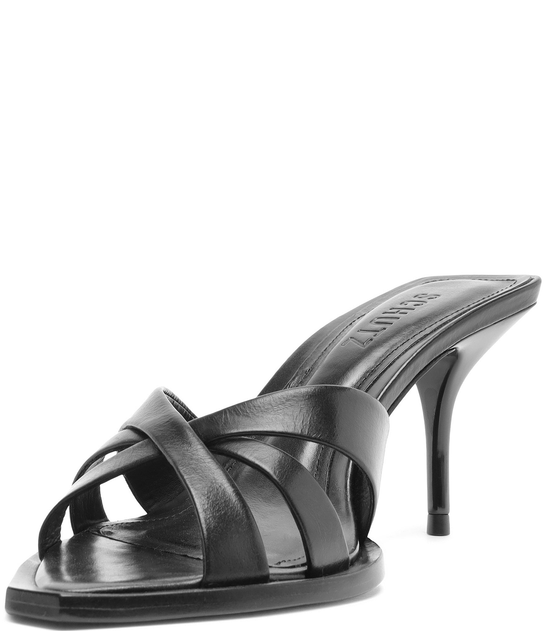 Schutz Keefa Leaf Leather Slide Sandals
