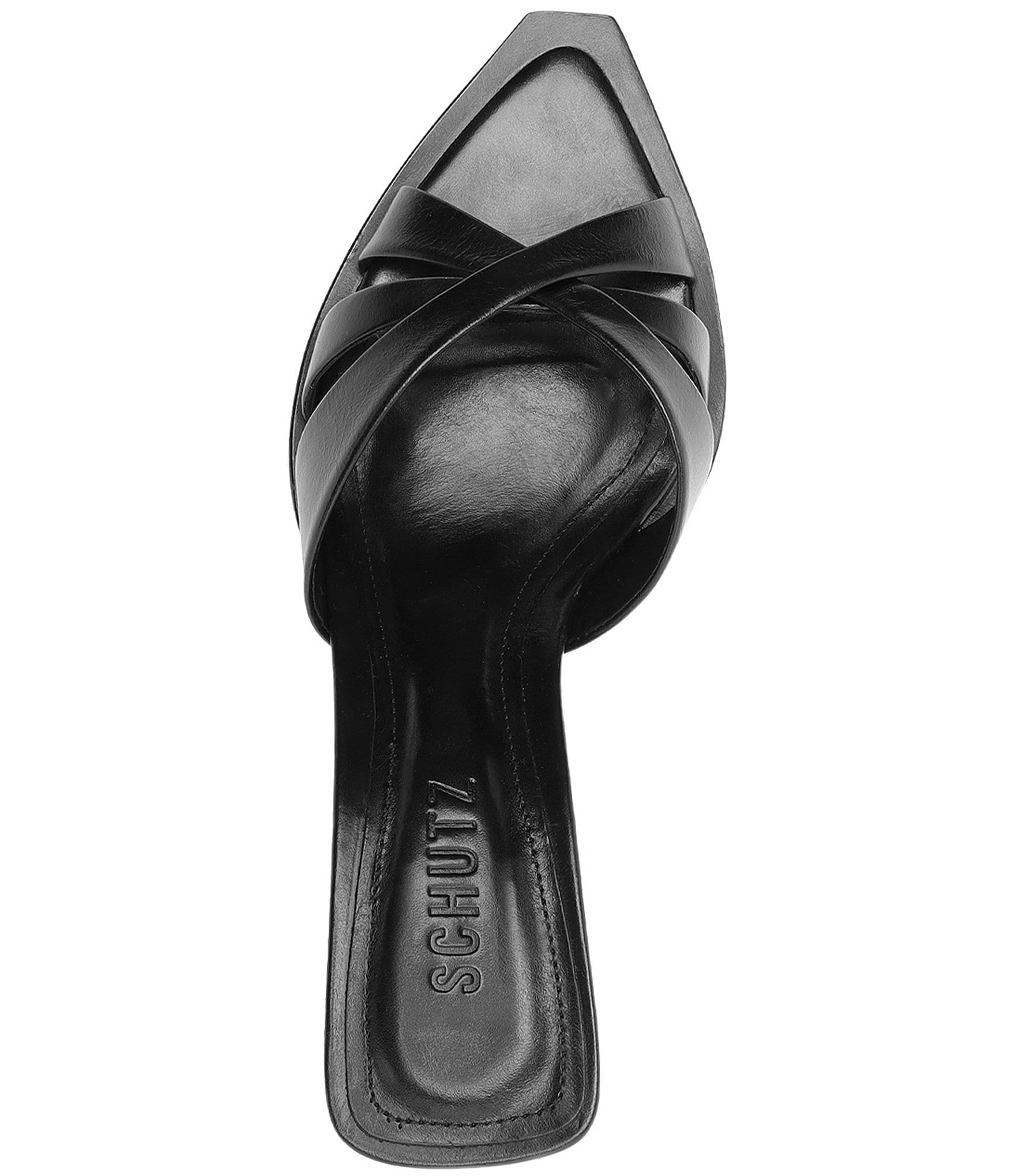 Schutz Keefa Leaf Leather Slide Sandals