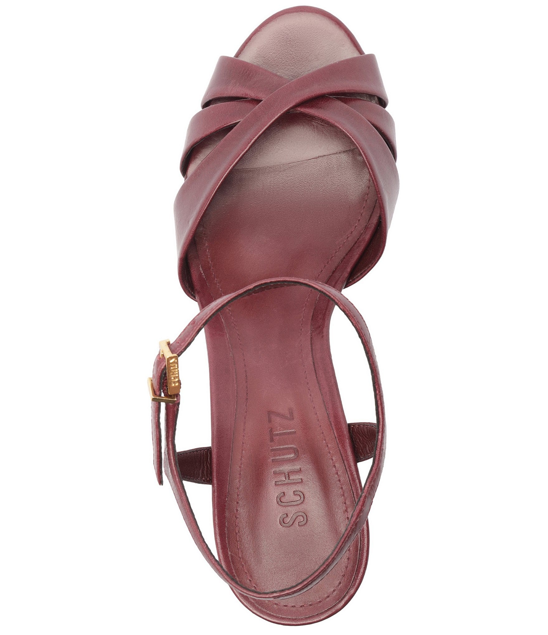 Schutz Keefa Leather Platform Block Heel Sandals
