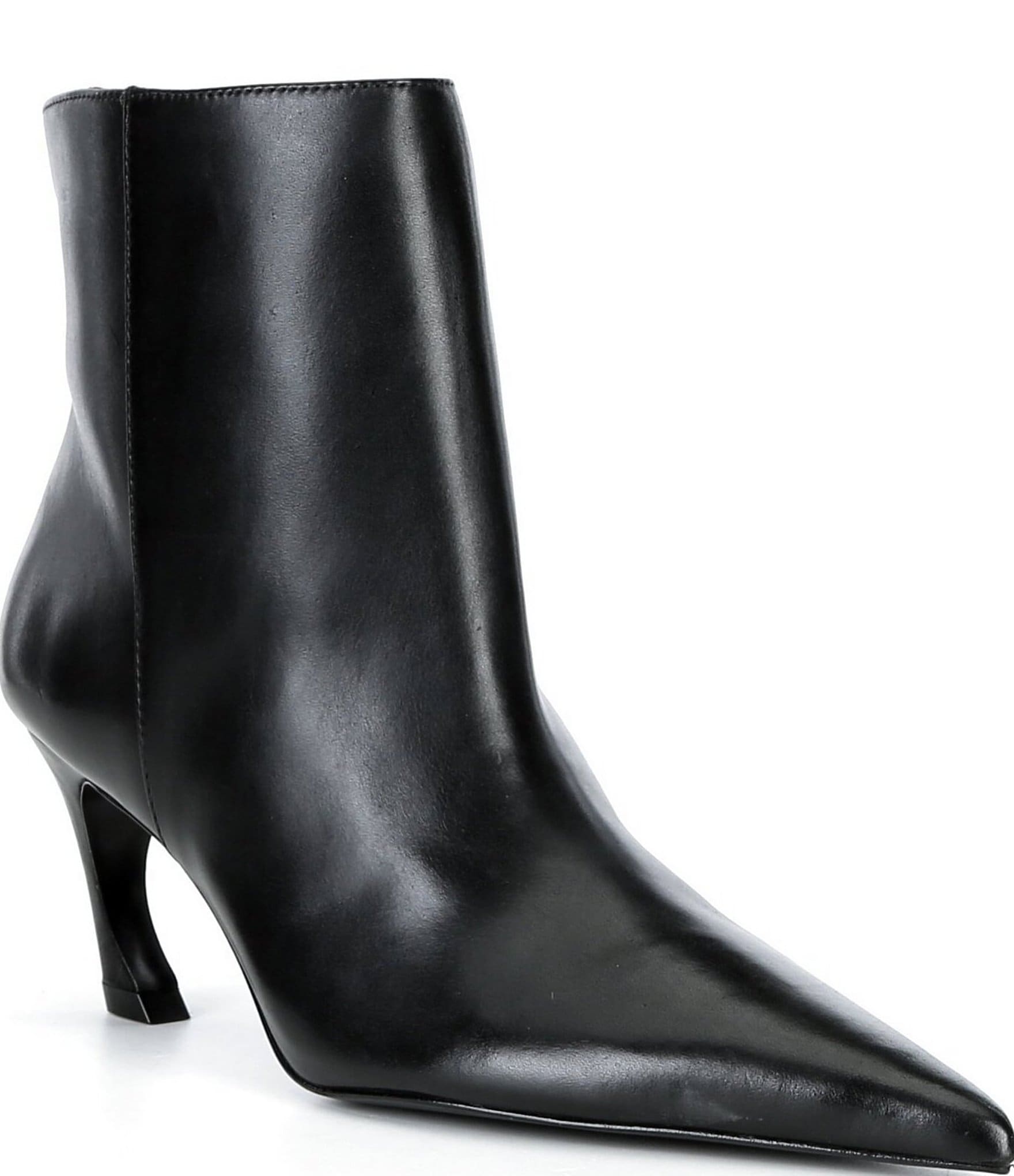 Schutz Lexi Leather Pointed Toe Booties