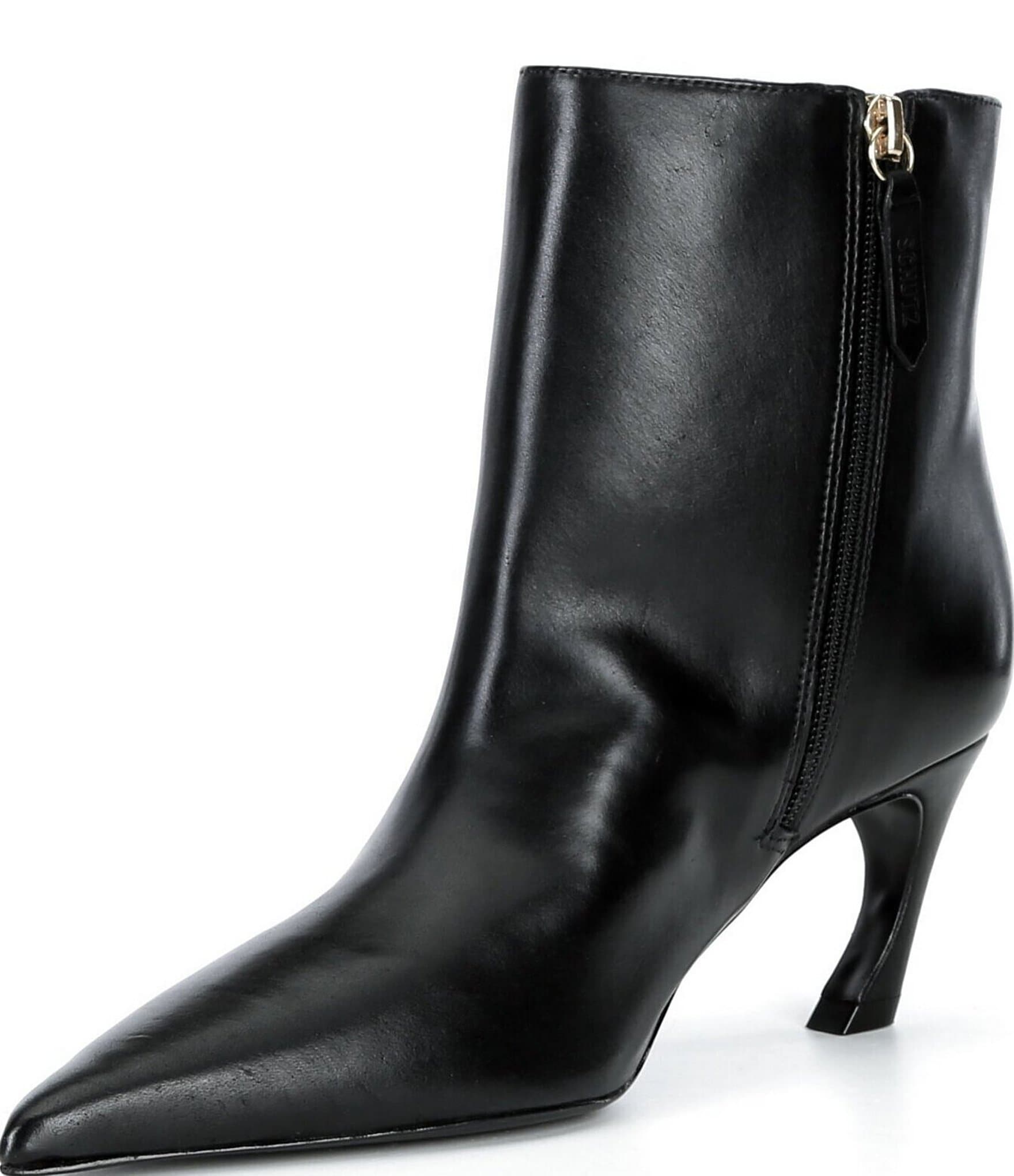 Schutz Lexi Leather Pointed Toe Booties