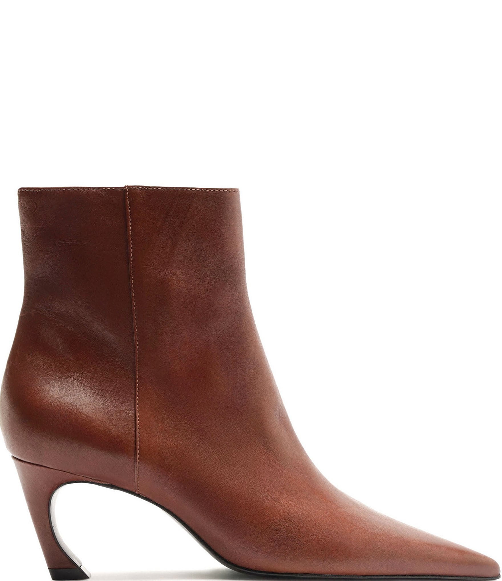 Schutz Lexi Leather Pointed Toe Booties