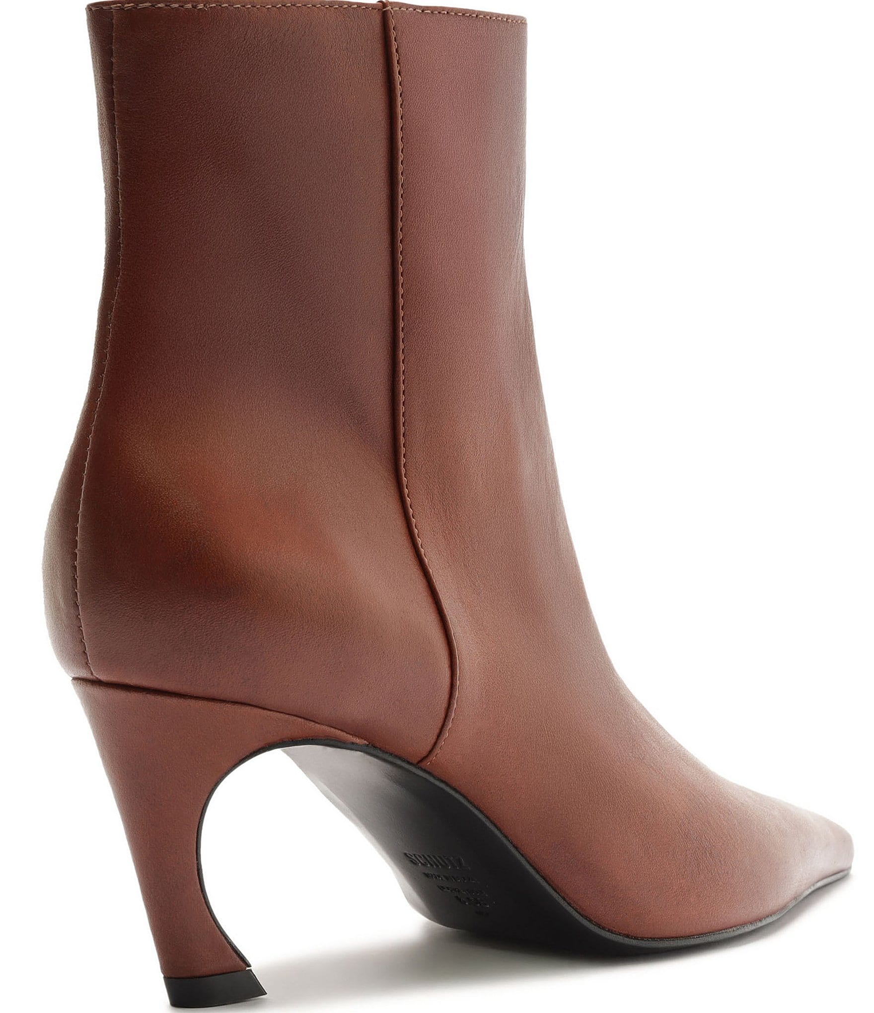 Schutz Lexi Leather Pointed Toe Booties
