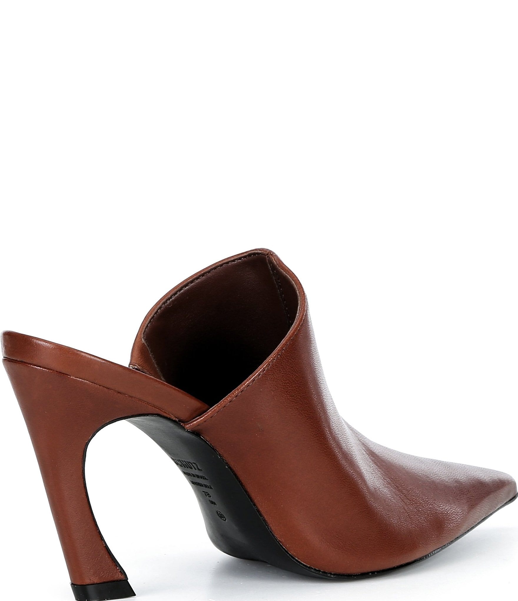 Schutz Lexi Leather Pointed Toe Pump Mules