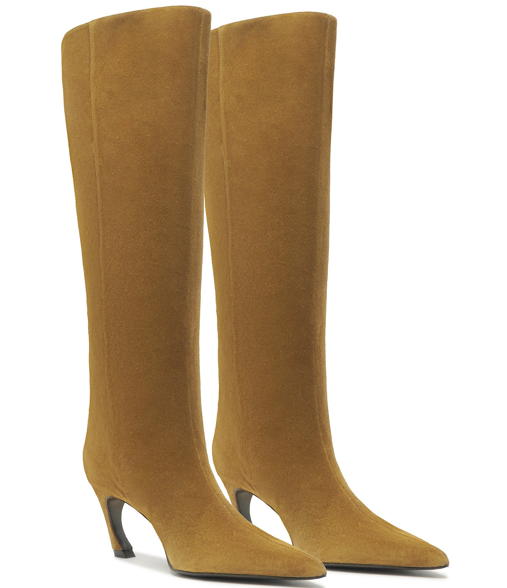Schutz Lexi Mid Suede Pointed Toe Tall Boots