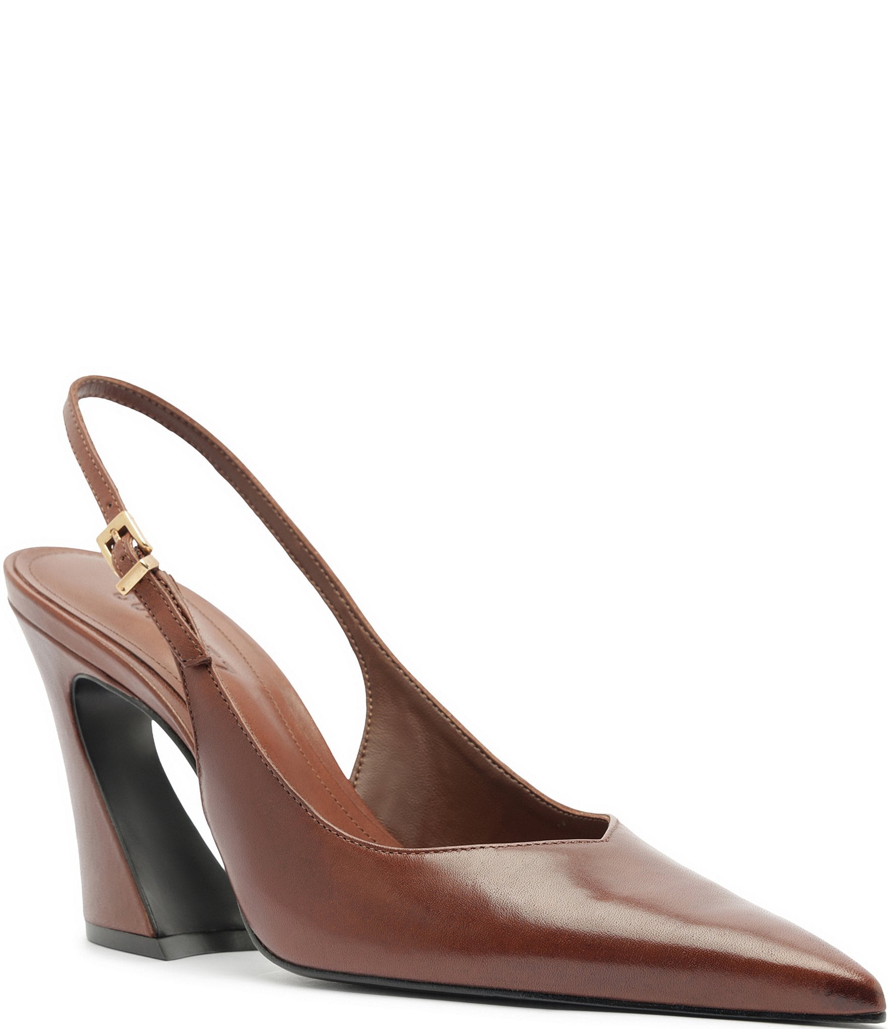 Schutz Lexi Slingback Leather Pointed Toe Pumps