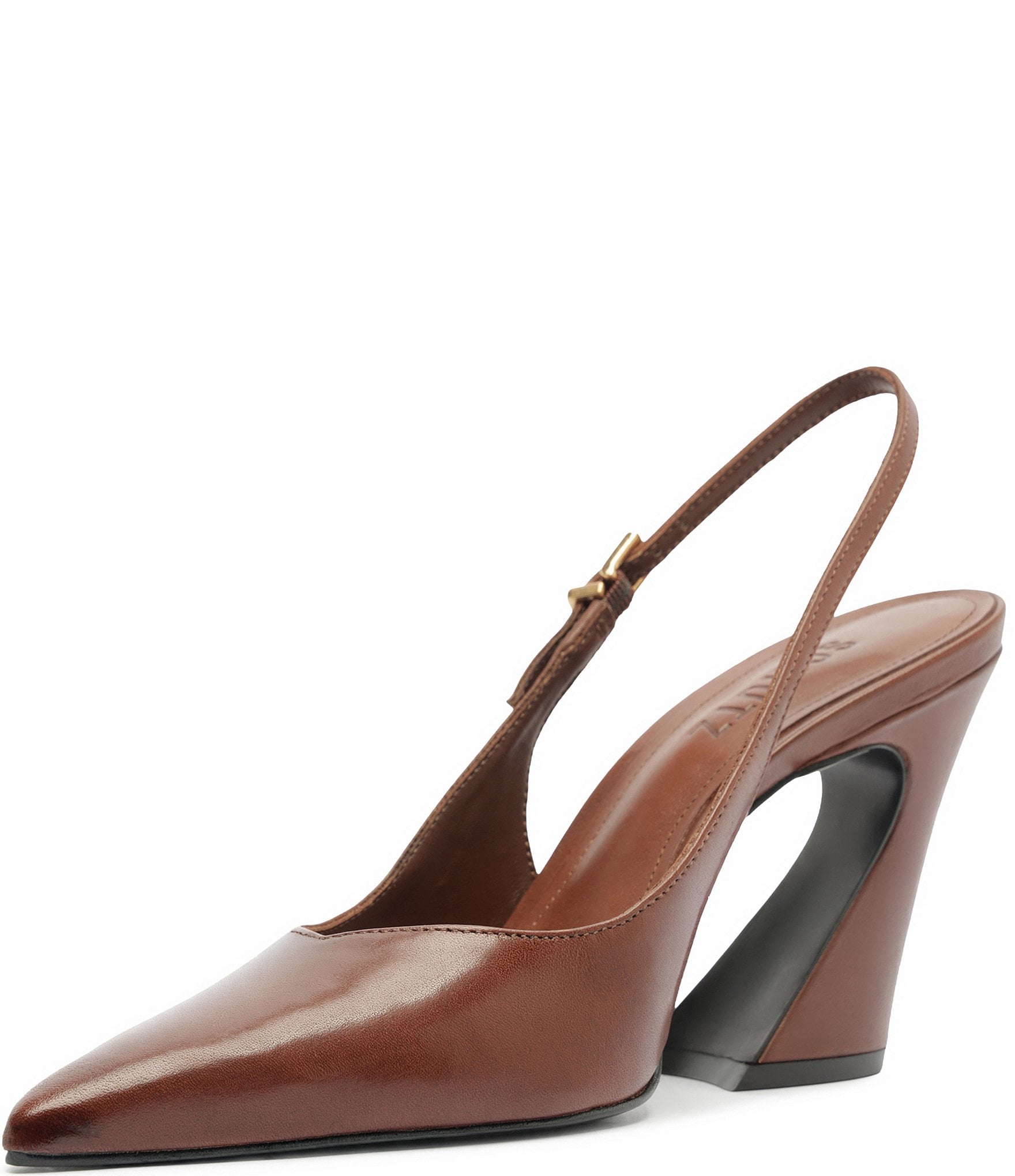 Schutz Lexi Slingback Leather Pointed Toe Pumps