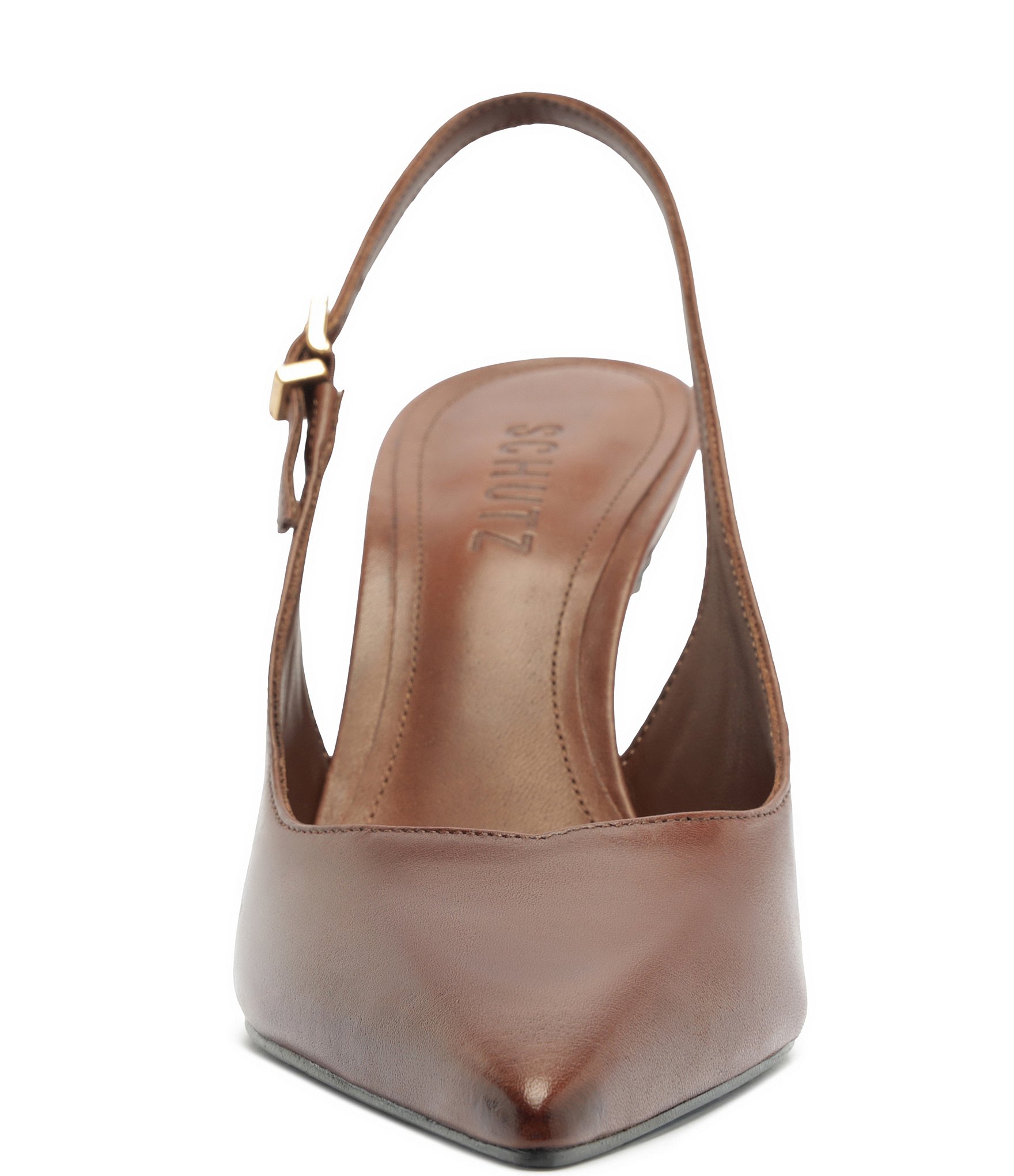 Schutz Lexi Slingback Leather Pointed Toe Pumps