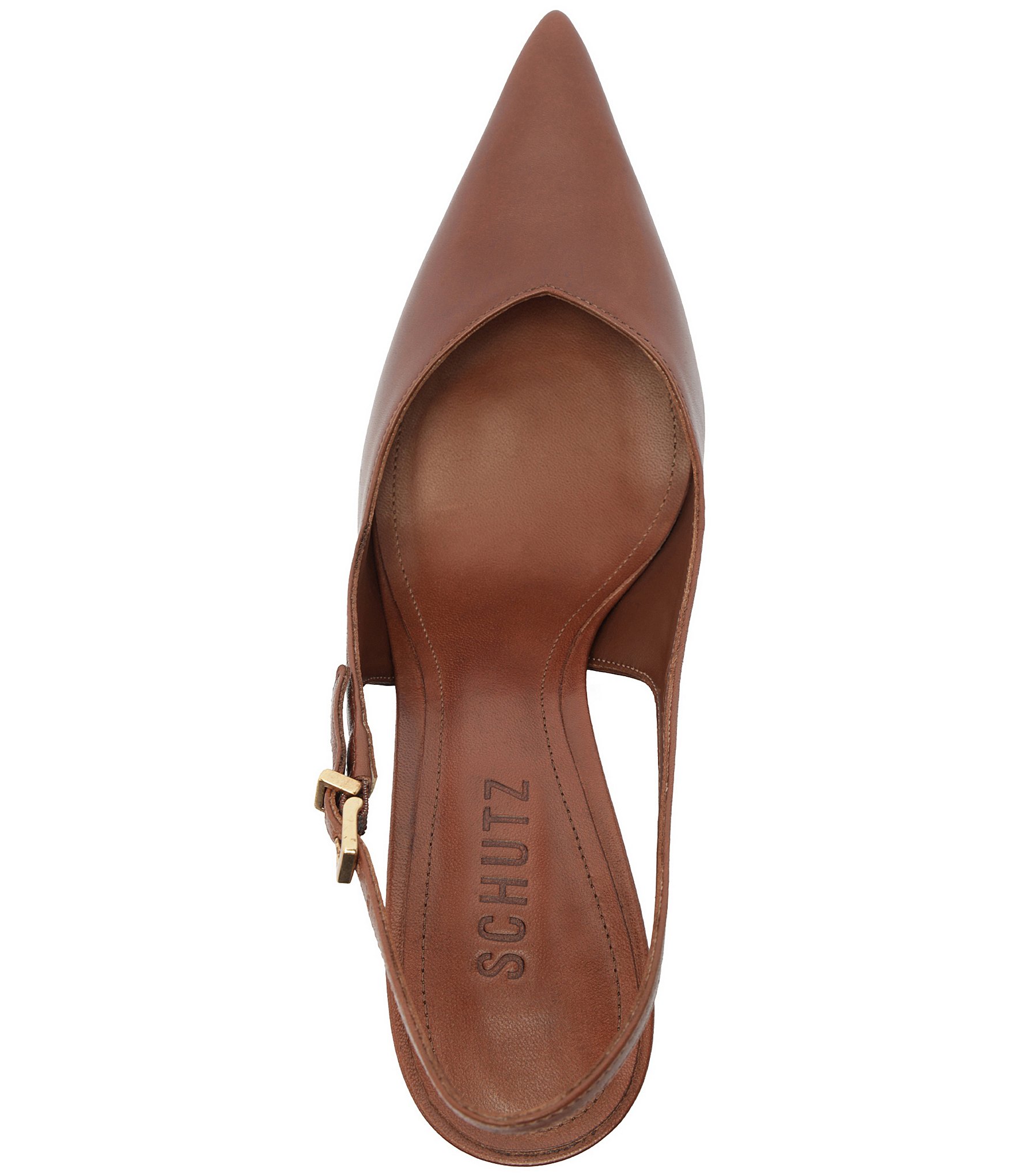 Schutz Lexi Slingback Leather Pointed Toe Pumps