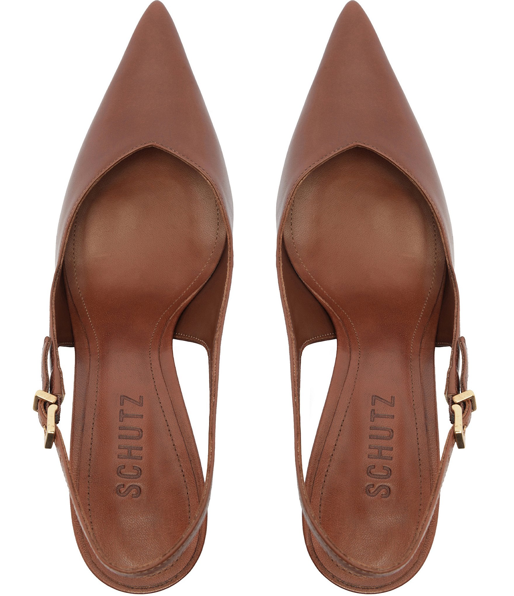 Schutz Lexi Slingback Leather Pointed Toe Pumps