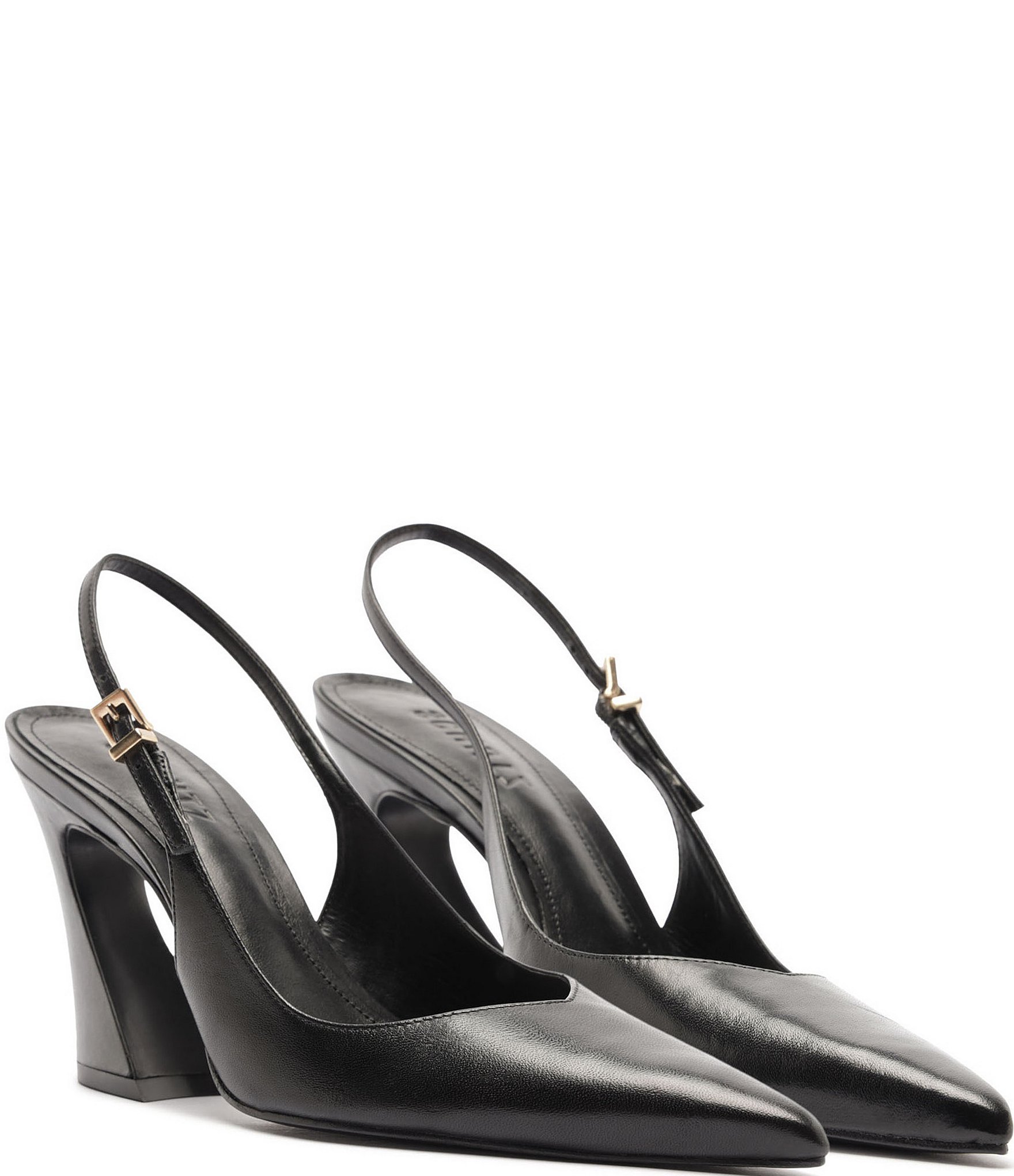 Schutz Lexi Slingback Leather Pointed Toe Pumps