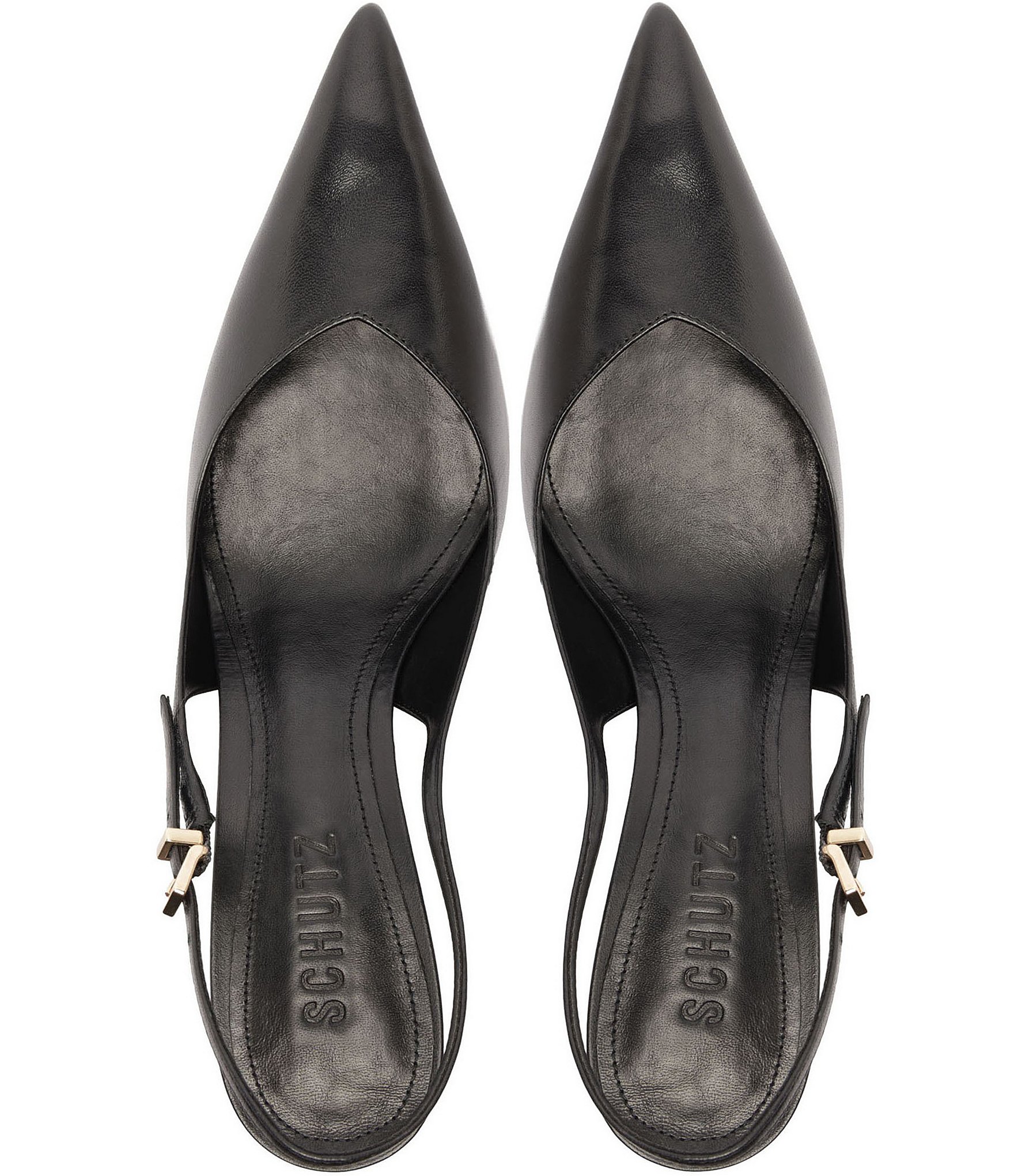 Schutz Lexi Slingback Leather Pointed Toe Pumps