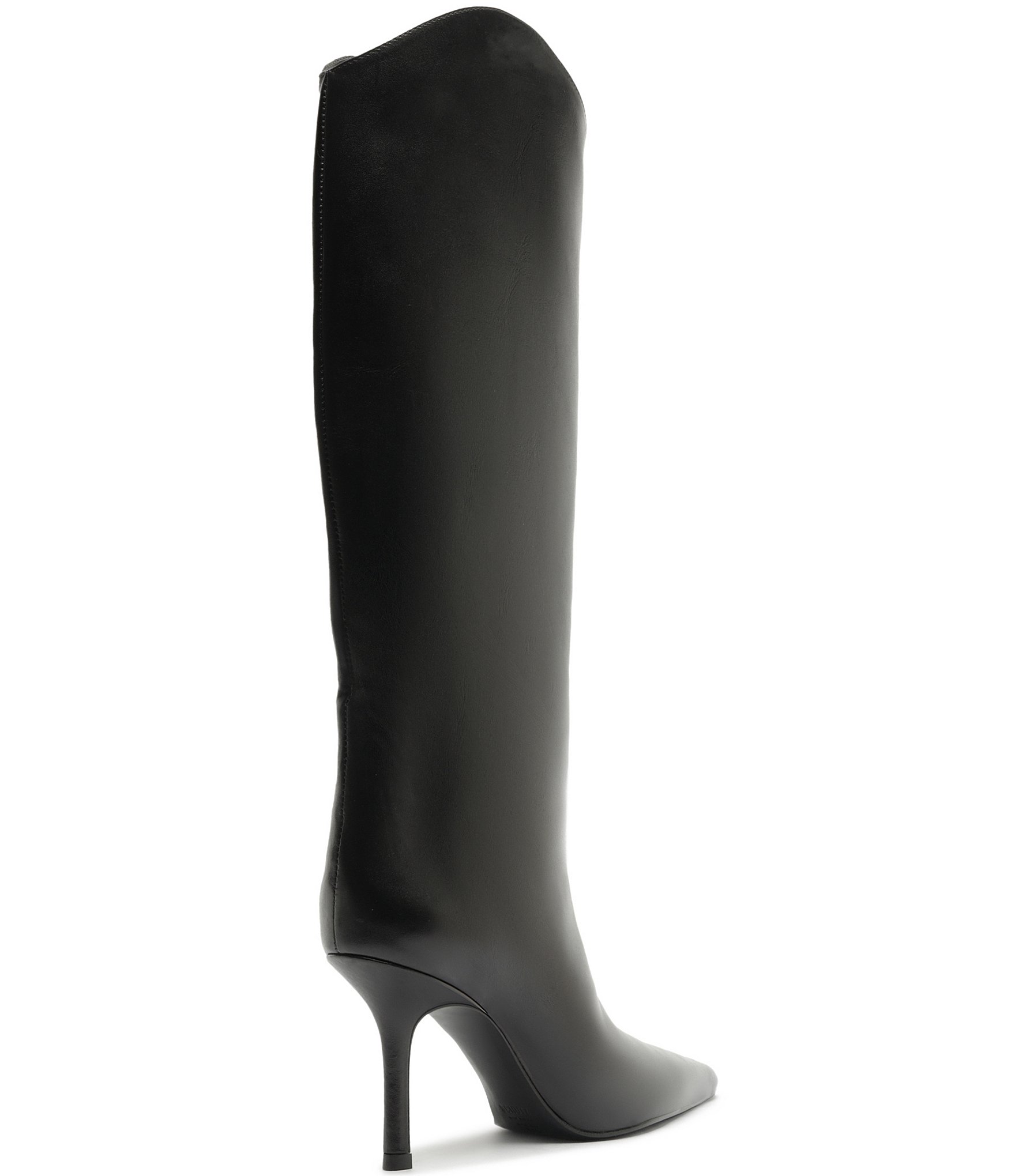 Schutz Mary Ellen Leather Pointed Toe Stiletto Tall Boots