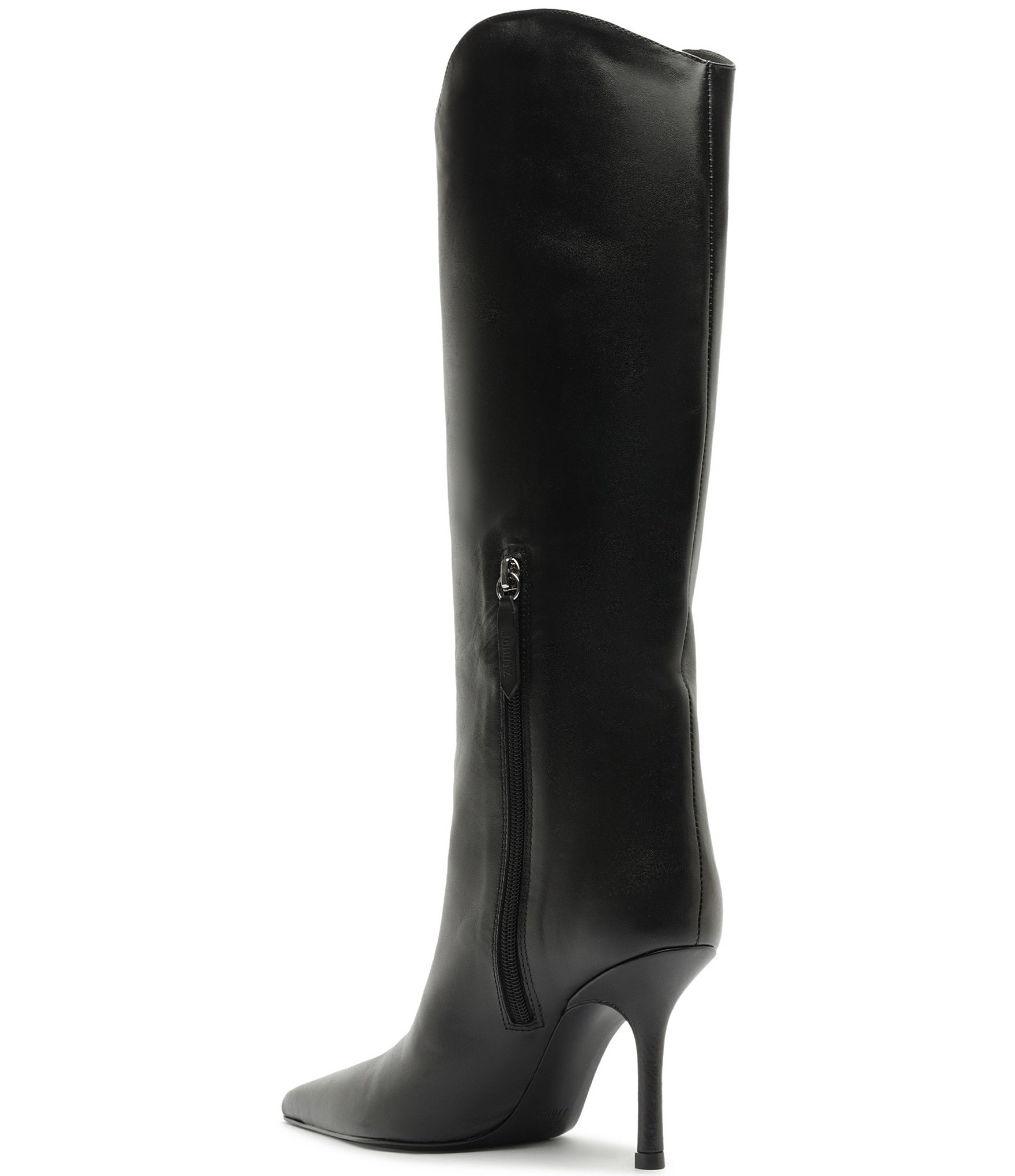 Schutz Mary Ellen Leather Pointed Toe Stiletto Tall Boots