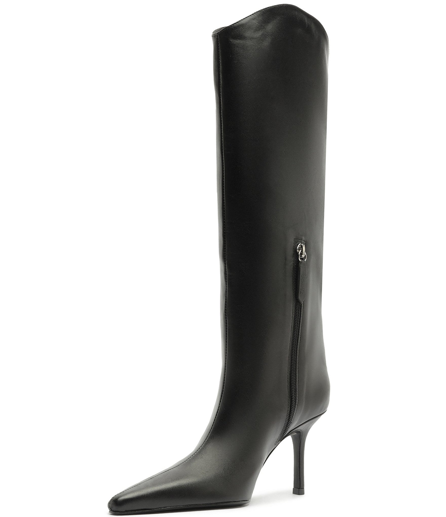 Schutz Mary Ellen Leather Pointed Toe Stiletto Tall Boots