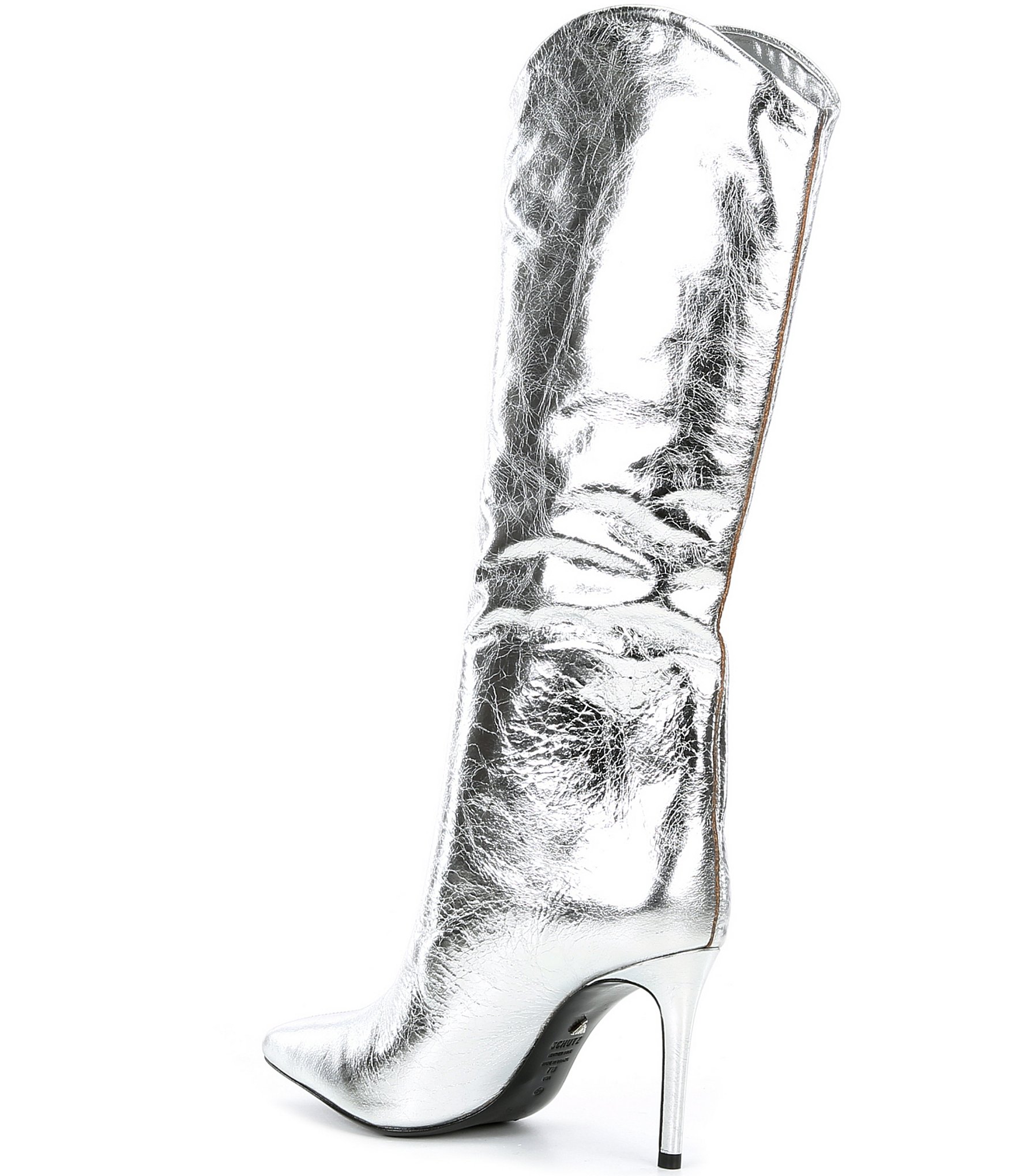 Schutz Maryana Metallic Leather Tall Boots