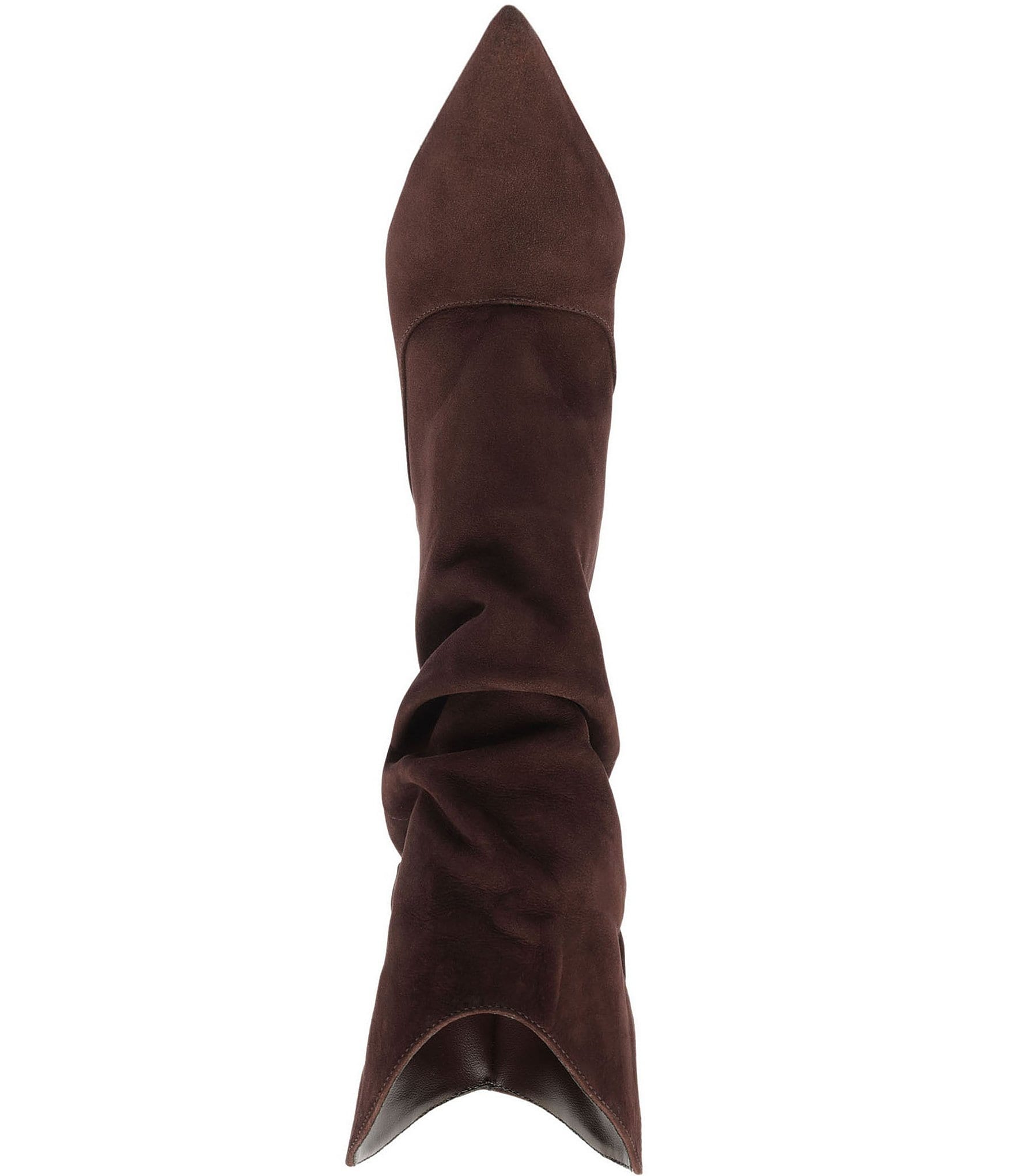 Schutz Maryana Slouch Nubuck Pointed Toe Stiletto Mid Calf Boots
