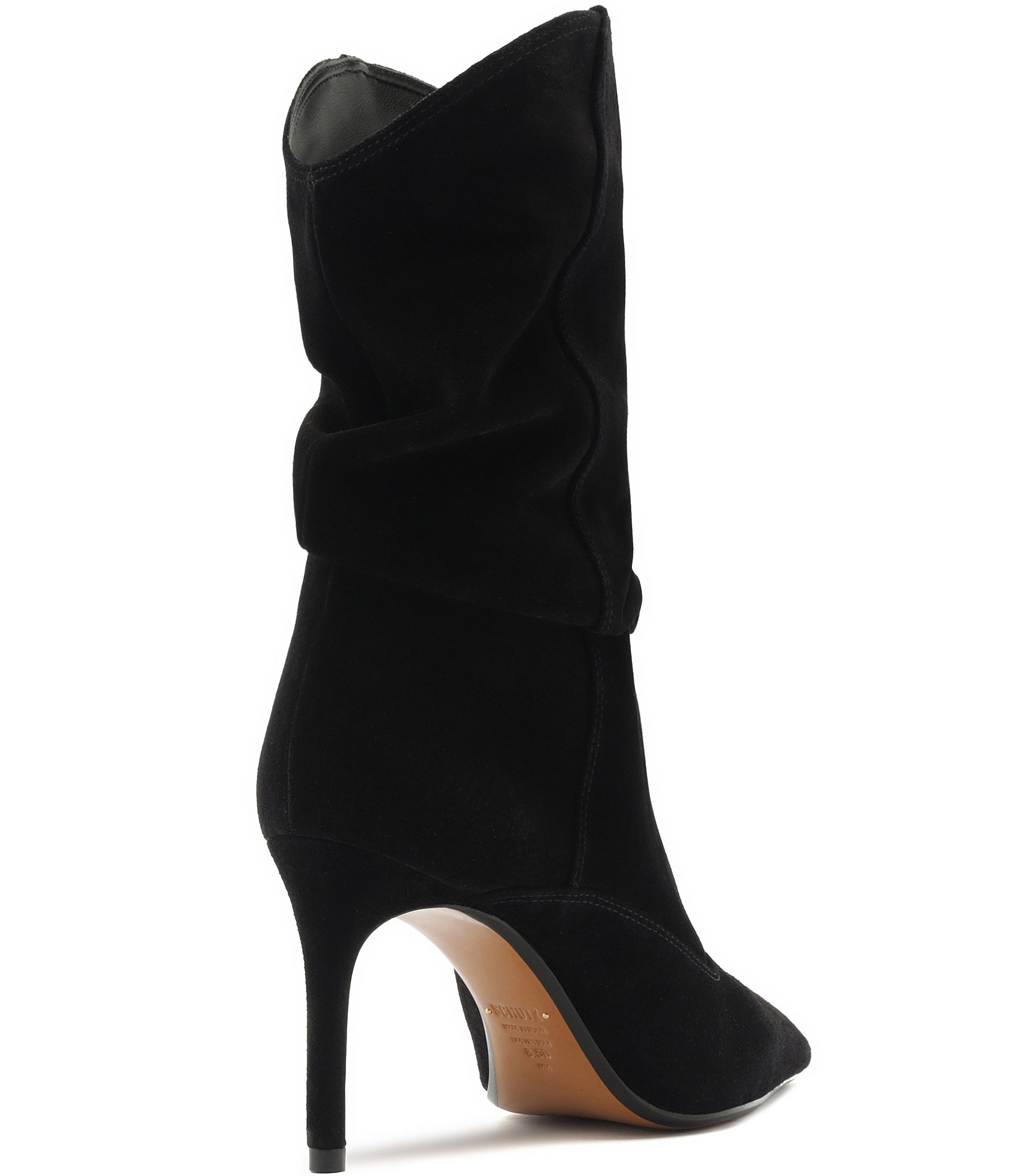 Schutz Maryana Slouch Suede Pointed Toe Boots