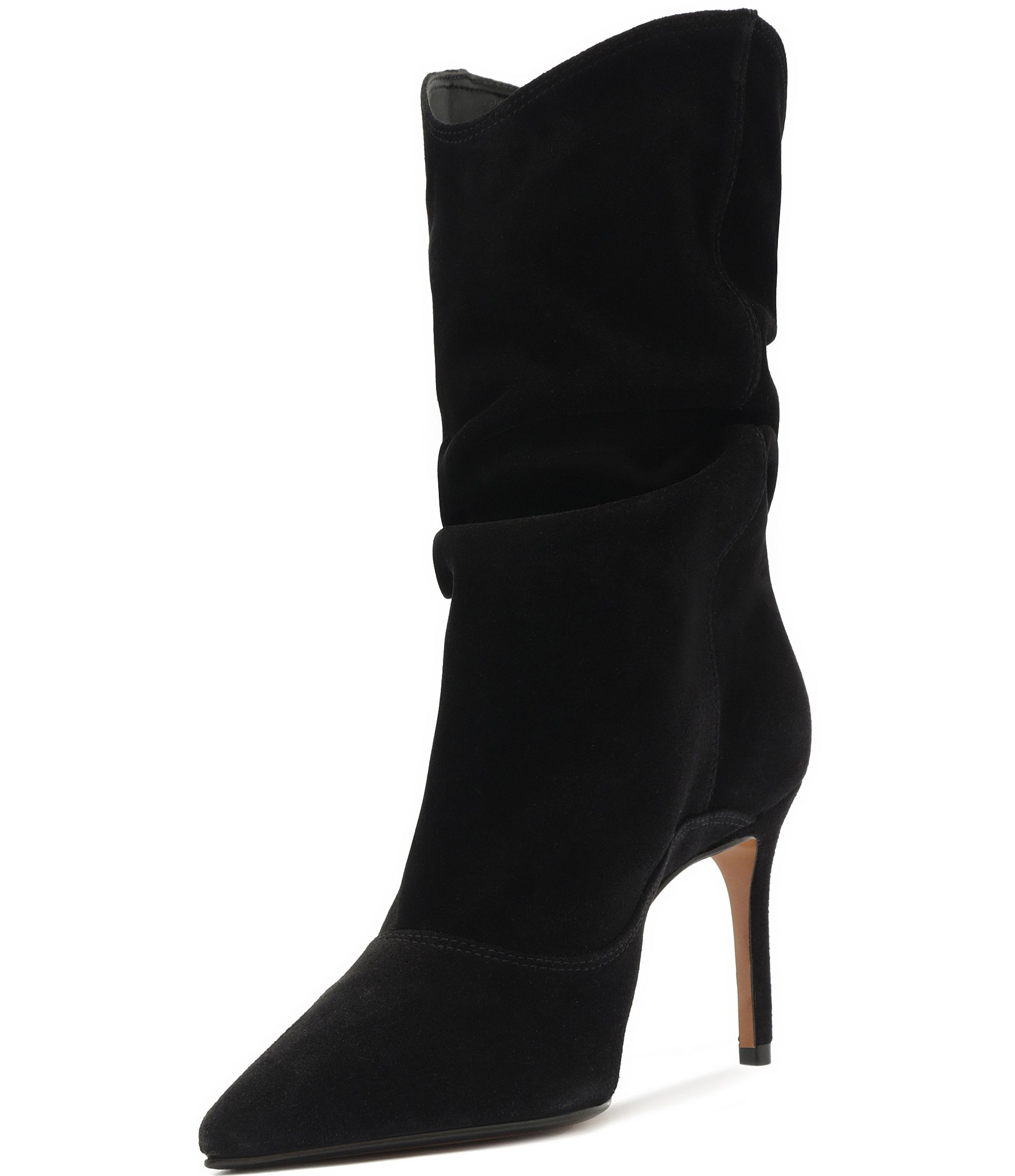 Schutz Maryana Slouch Suede Pointed Toe Boots