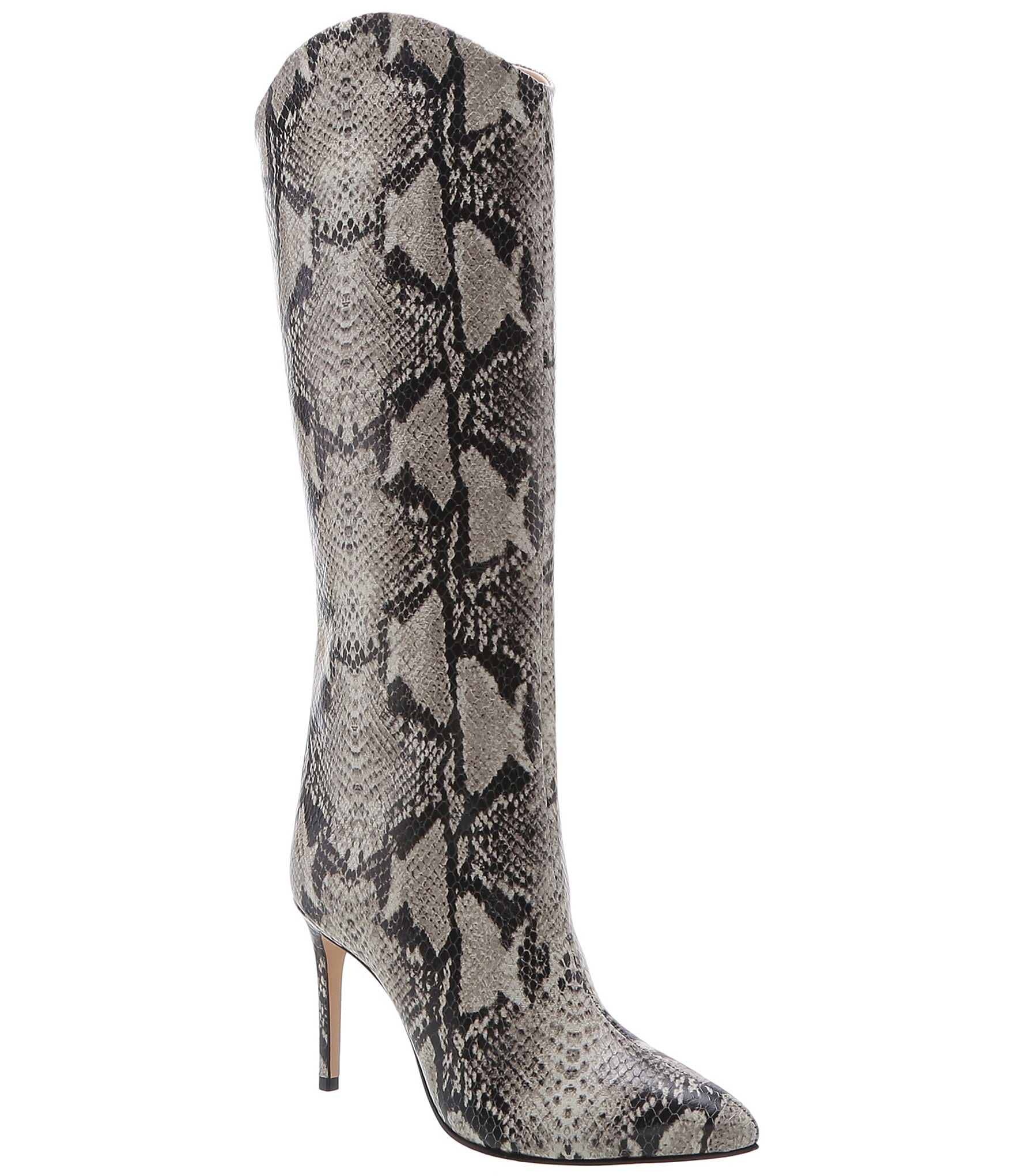 Schutz Maryana Snake Print Leather Tall Western Inspired Boots | Dillard's