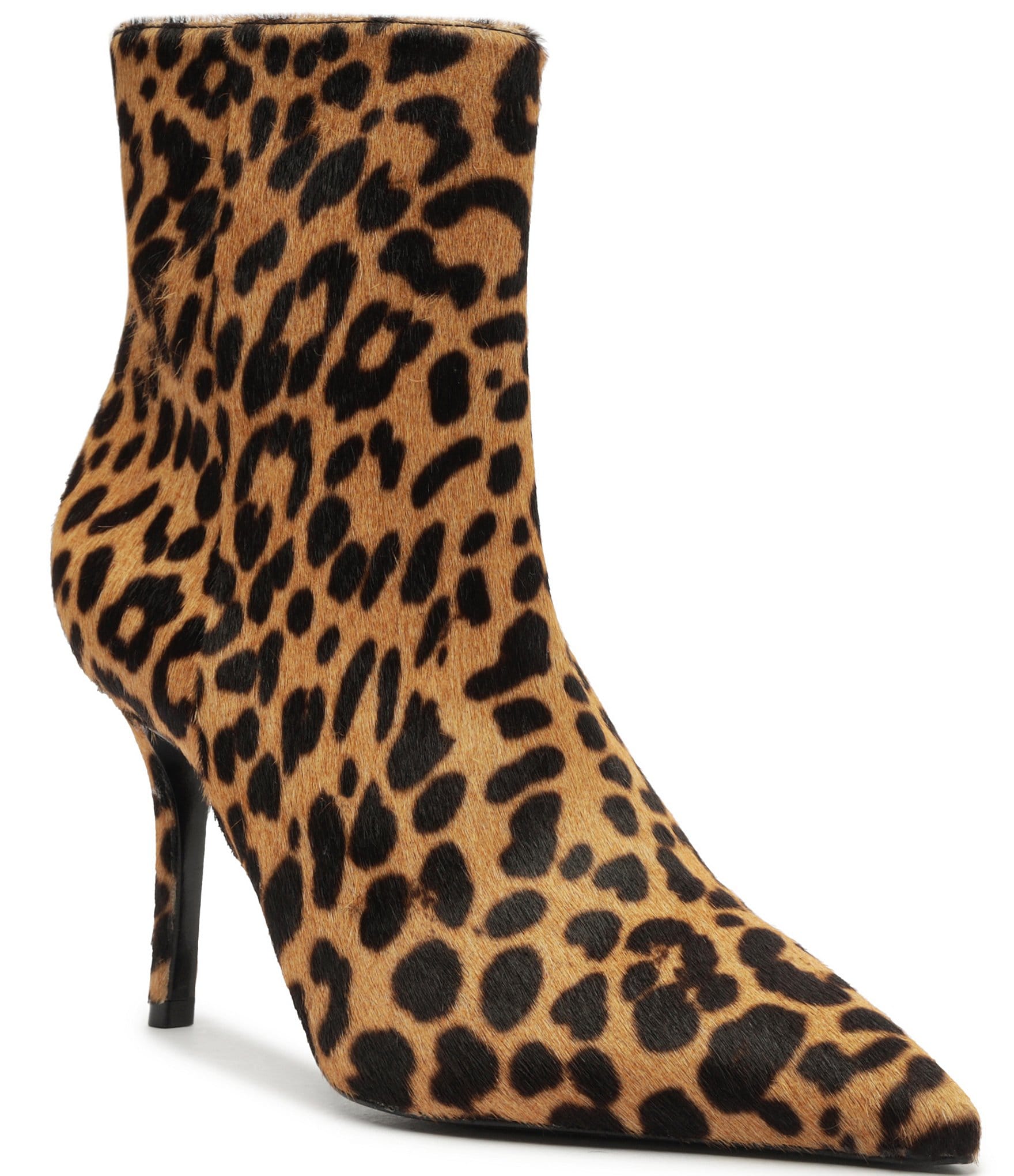 Schutz Mikki Casual Leopard Print Hair Calf Booties | Dillard's