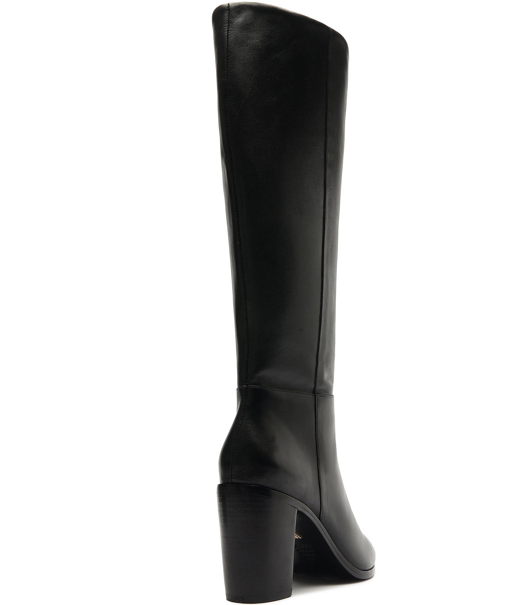 Schutz Mikki Up Leather Block Heel Tall Boots