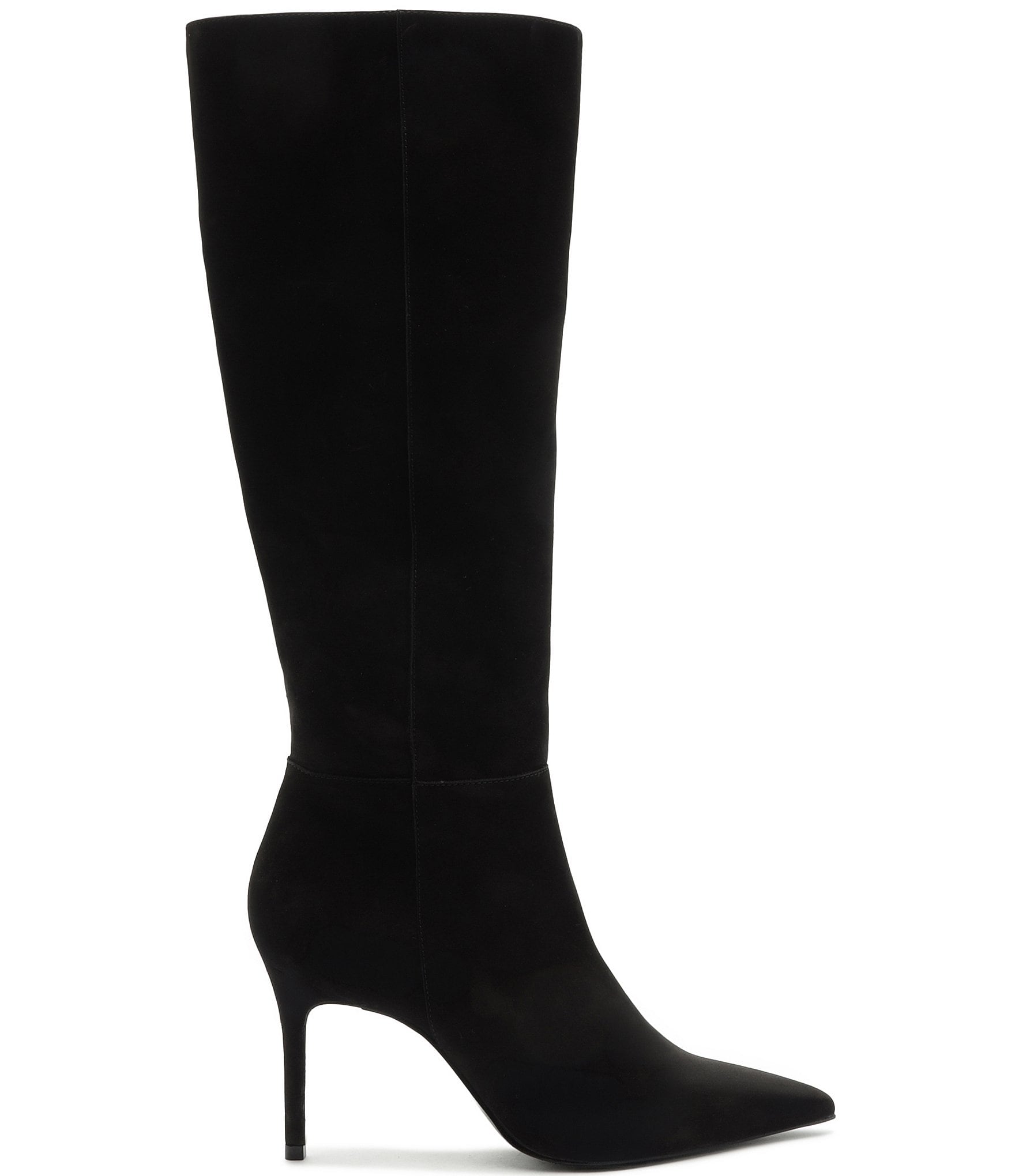 Schutz Mikki Up Nubuck Suede Pointed Toe Stiletto Tall Boots