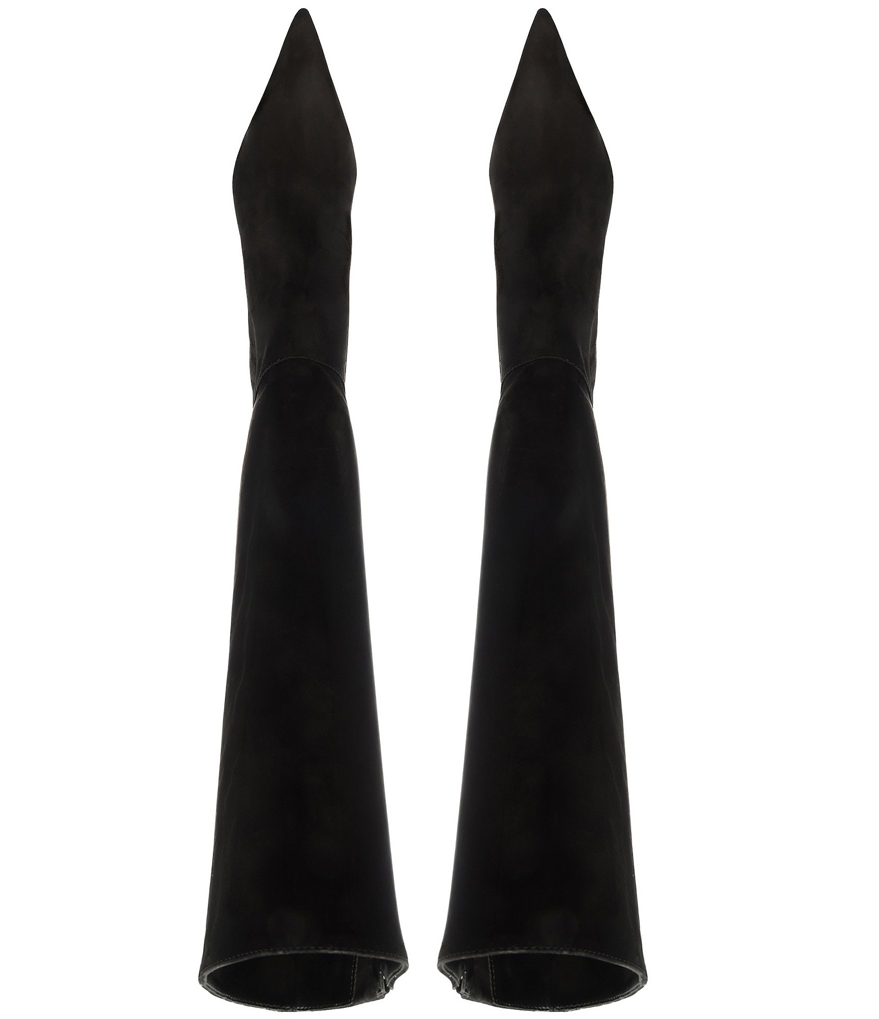 Schutz Mikki Up Nubuck Suede Pointed Toe Stiletto Tall Boots
