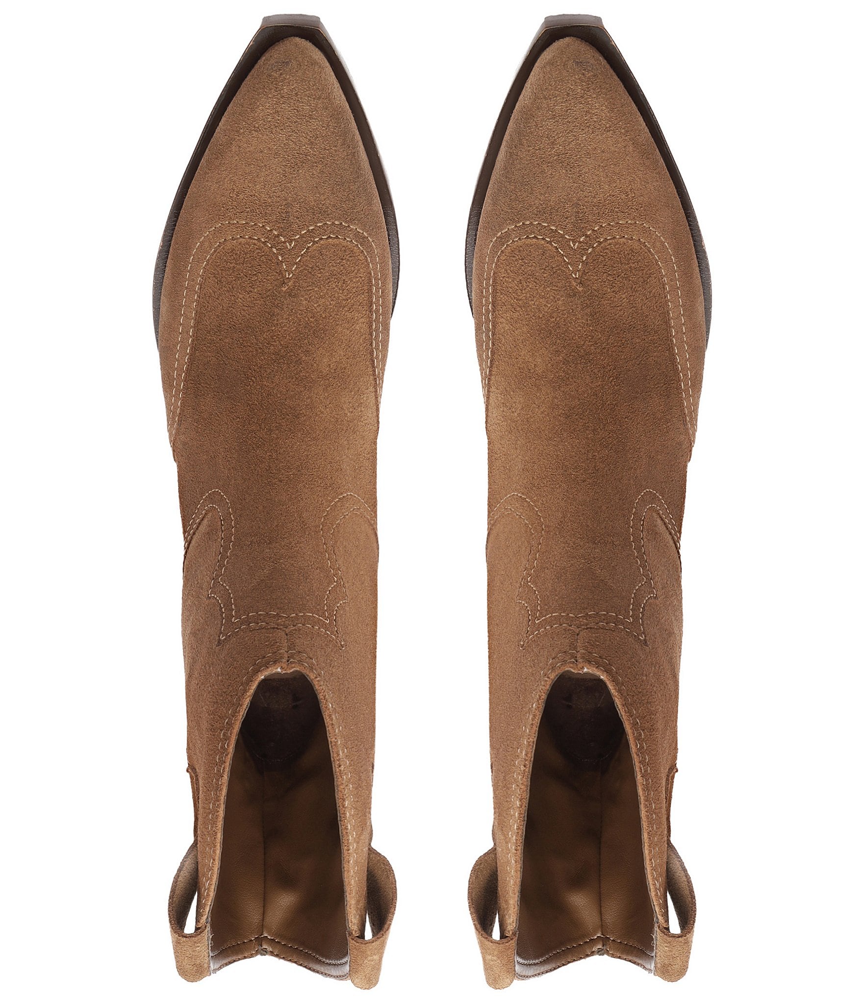 Schutz Nash Suede Pointed Toe Western Booties