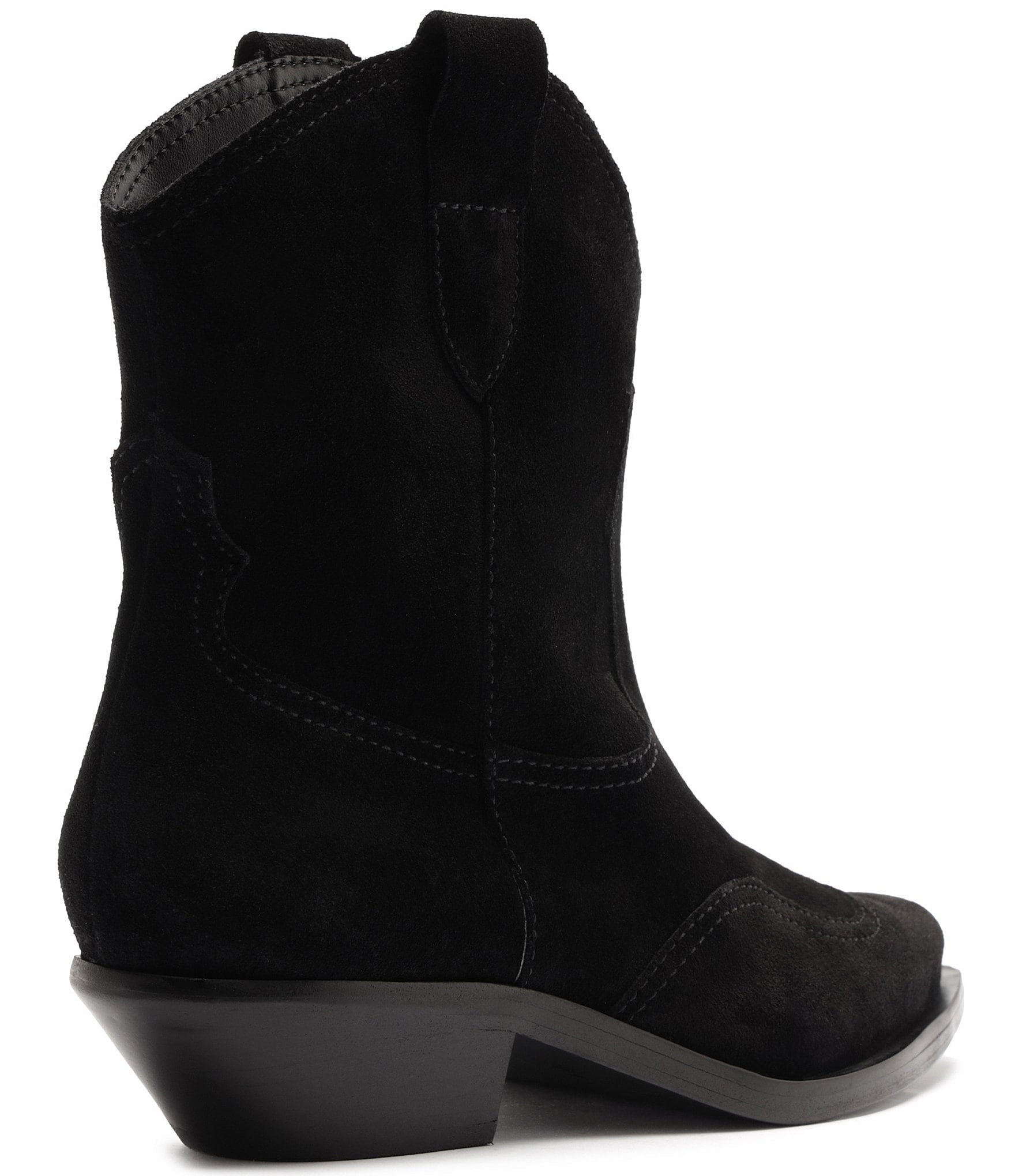 Schutz Nash Suede Pointed Toe Western Booties