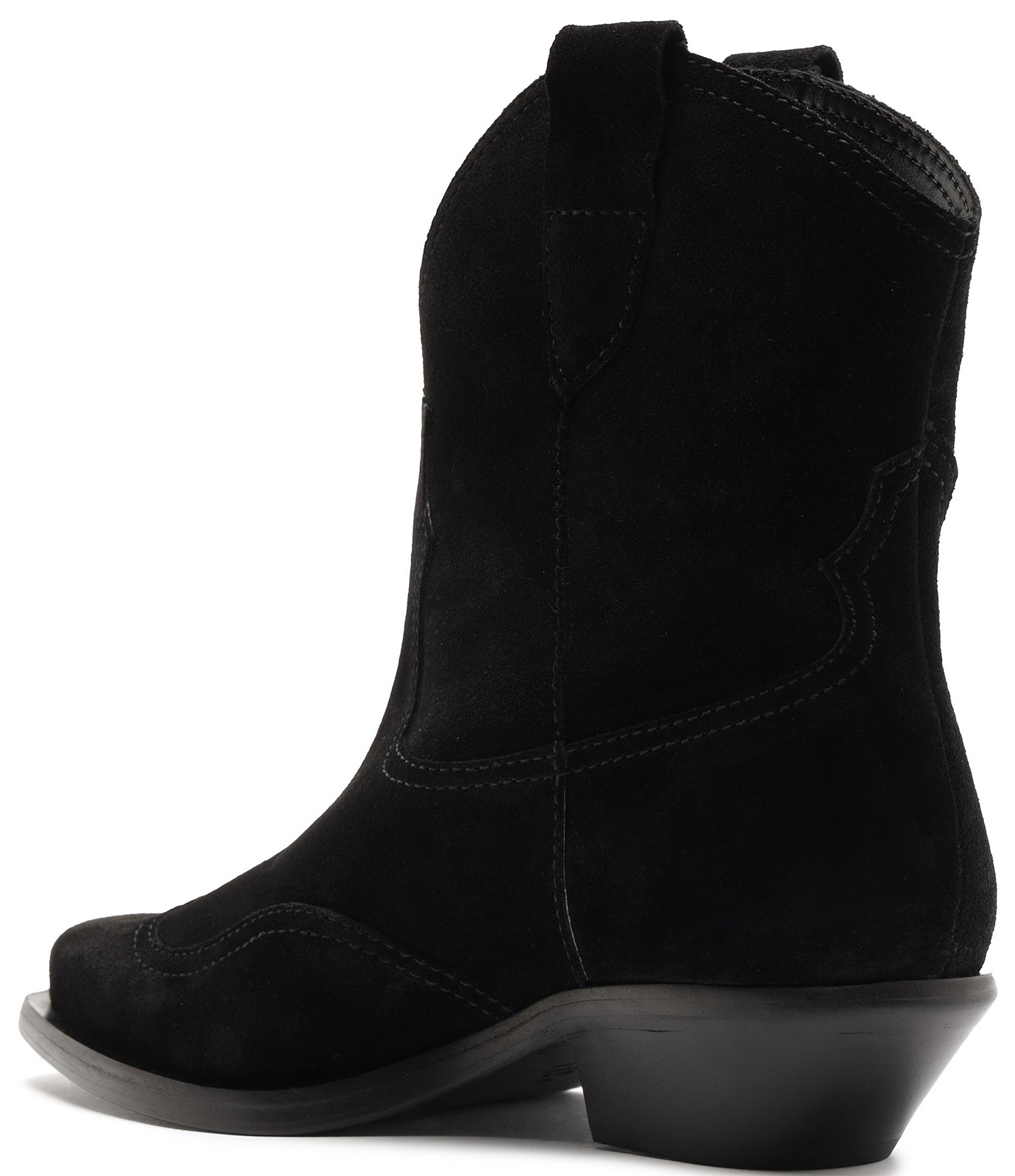 Schutz Nash Suede Pointed Toe Western Booties