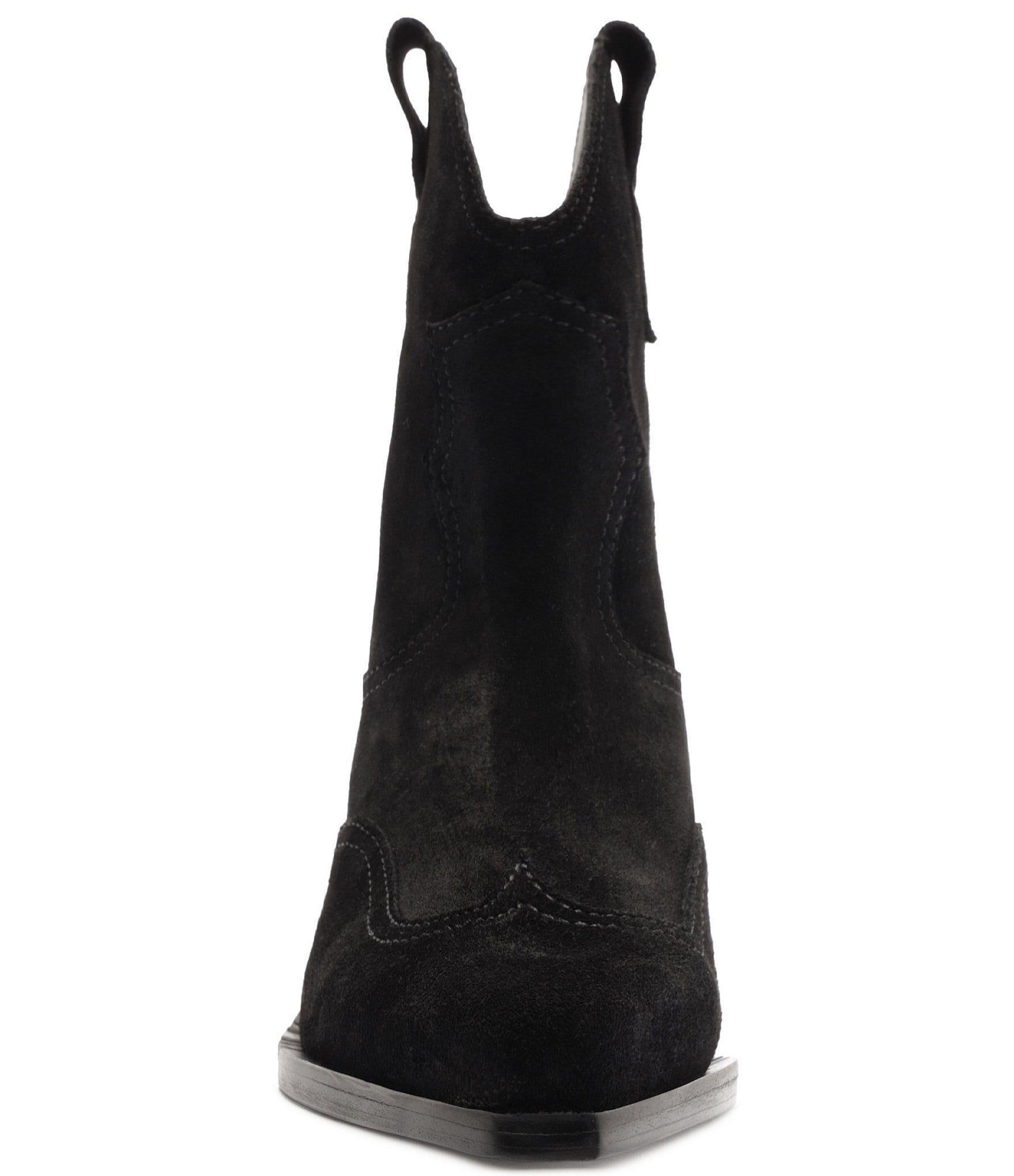 Schutz Nash Suede Pointed Toe Western Booties