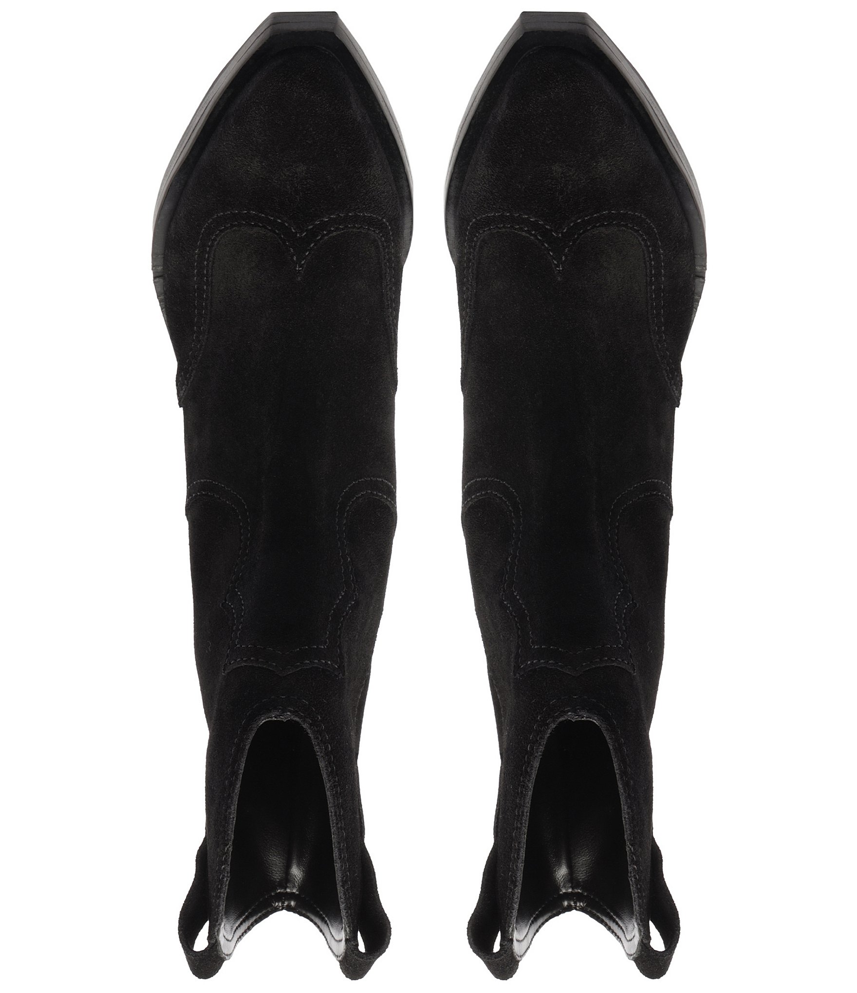 Schutz Nash Suede Pointed Toe Western Booties