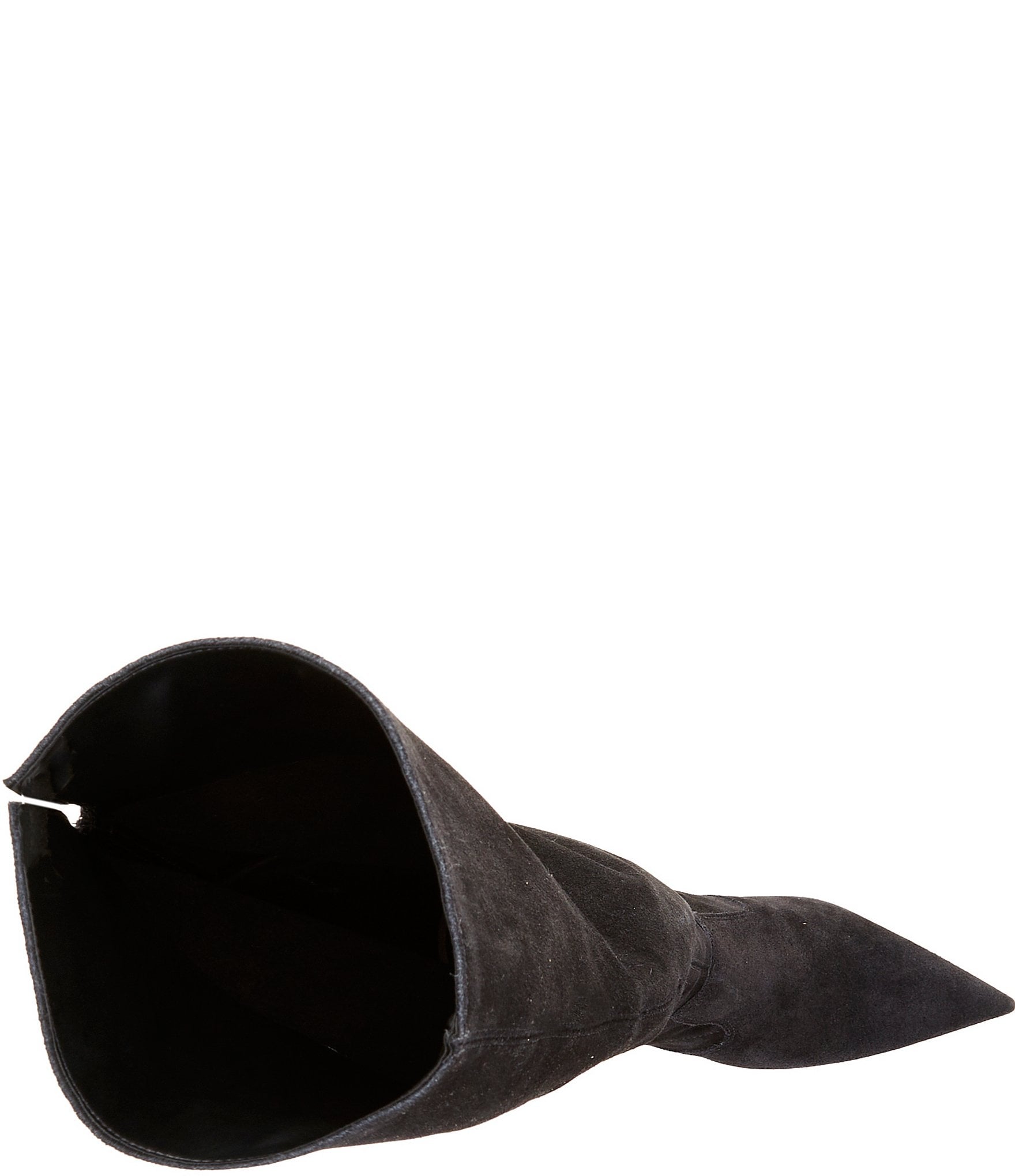 Schutz Odessa Suede Pointed Toe Kitten Heel Over The Knee Boots