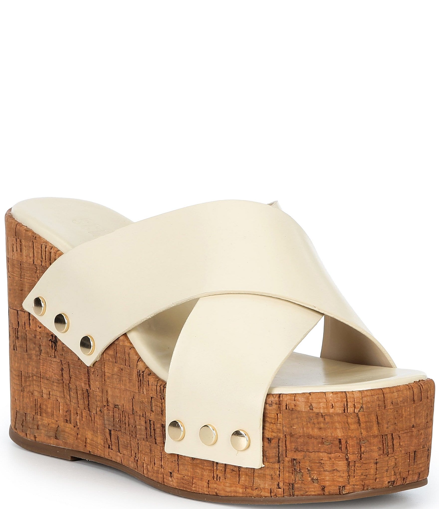 Schutz Serena Cross Band Cork Platform Sandals