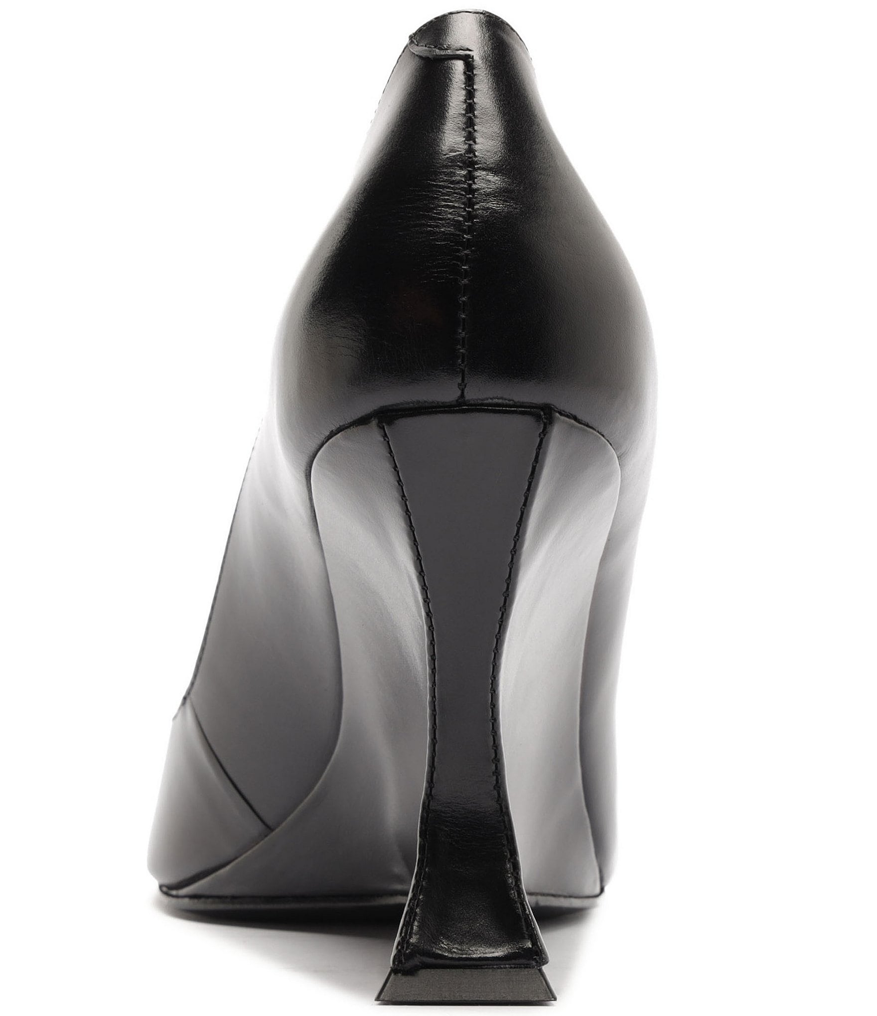 Schutz Siena Leather Pointed Toe Sculpted Wedge Dress Pumps