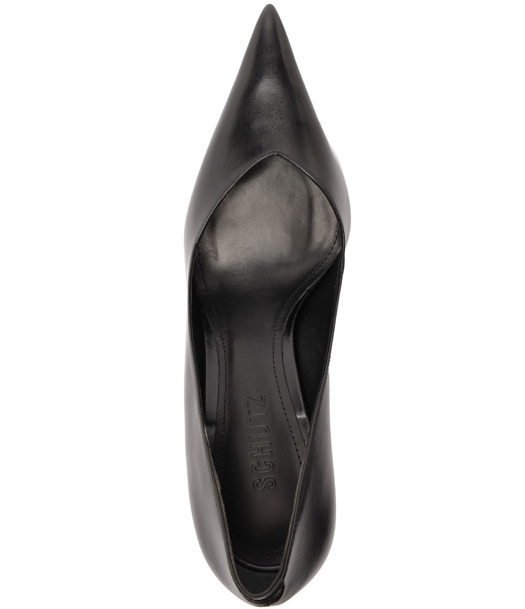 Schutz Siena Leather Pointed Toe Sculpted Wedge Dress Pumps