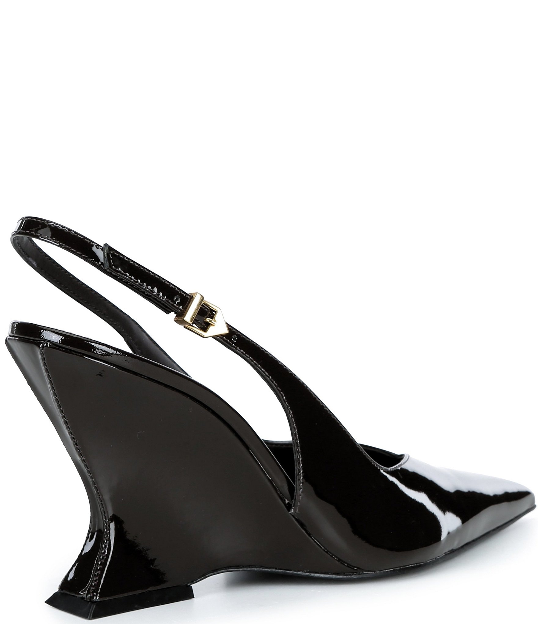 Schutz Siena Patent Leather Wedge Slingback Pumps