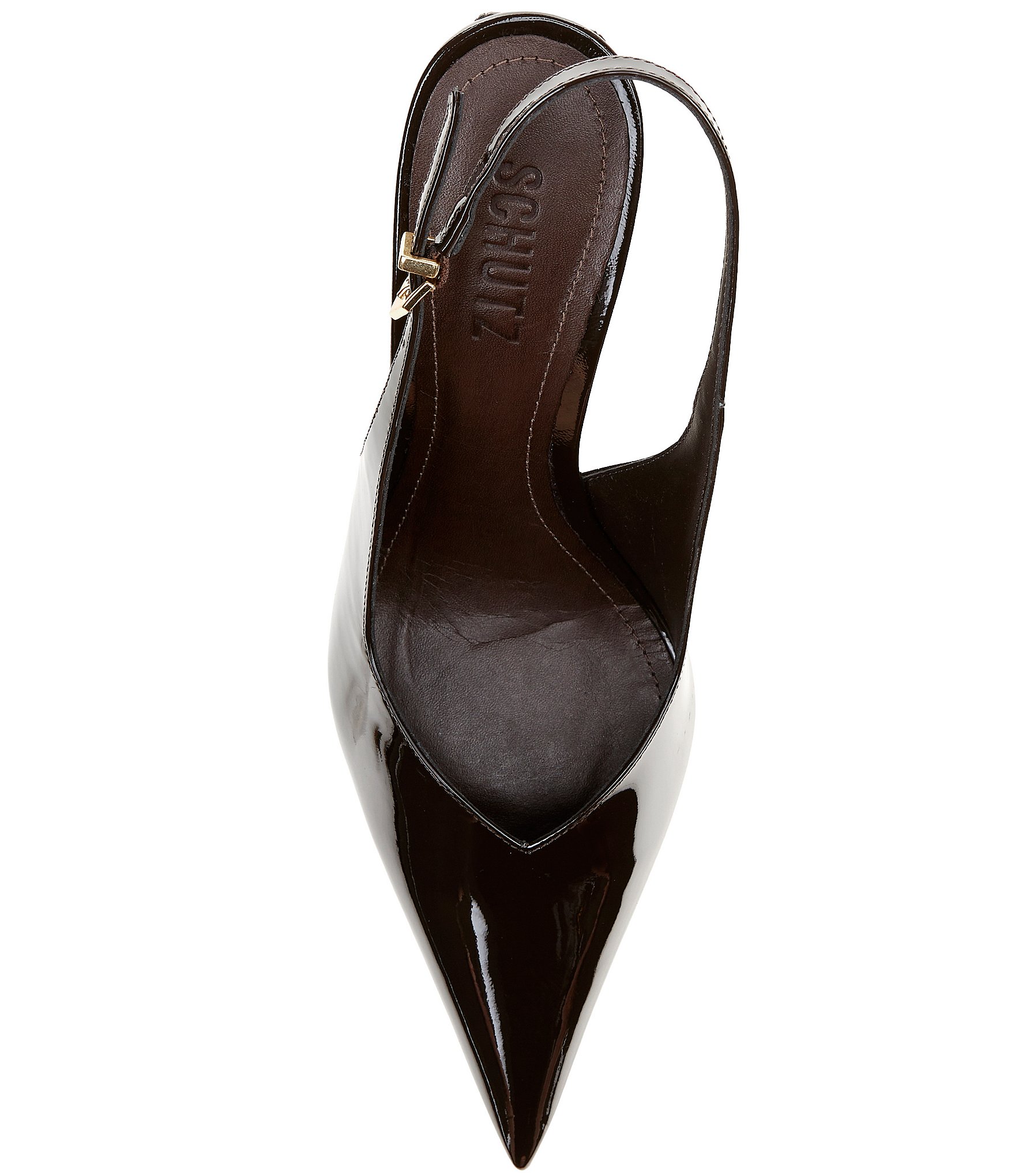 Schutz Siena Patent Leather Wedge Slingback Pumps