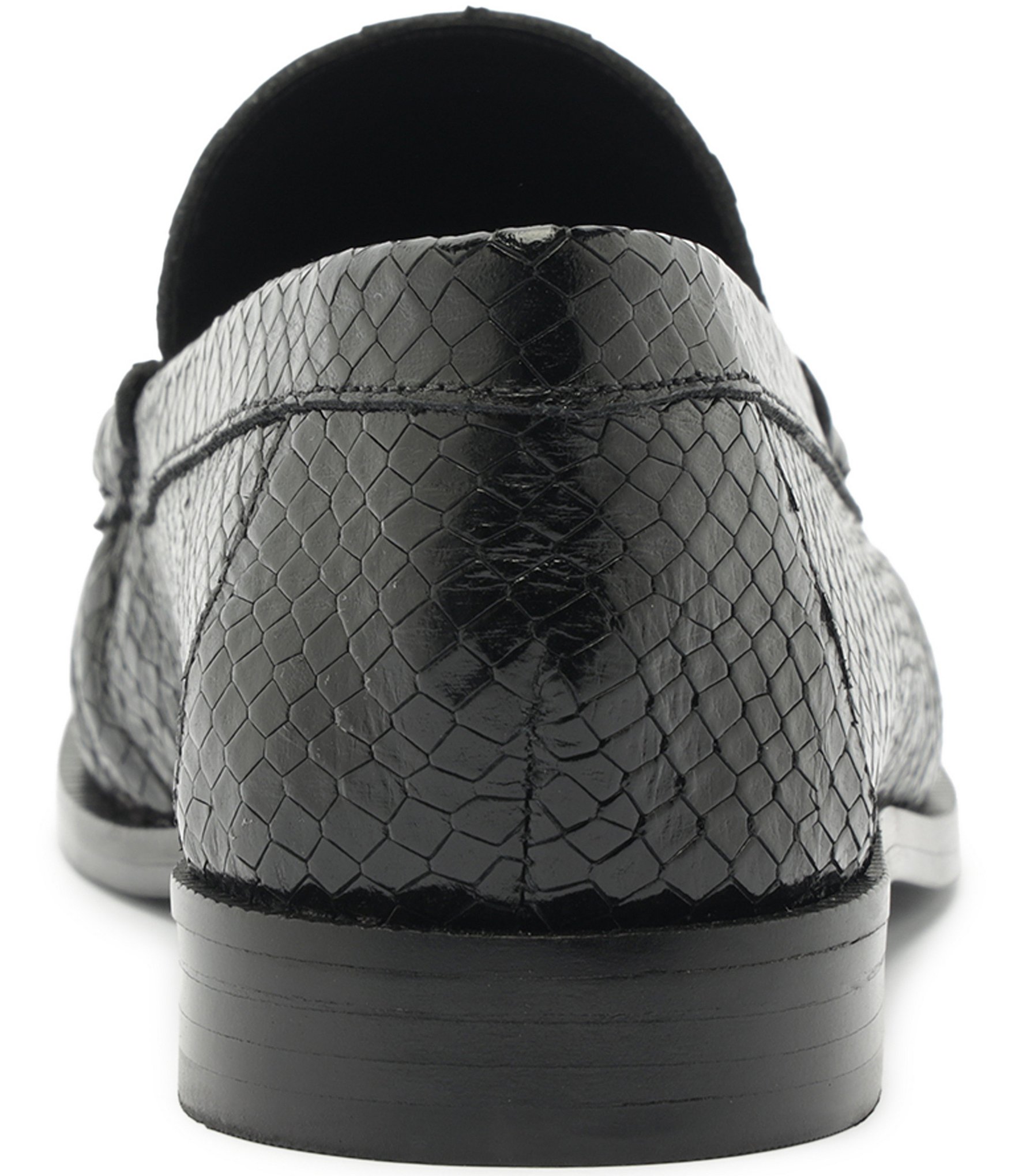 Schutz Tyche Snake Embossed Leather Penny Loafers