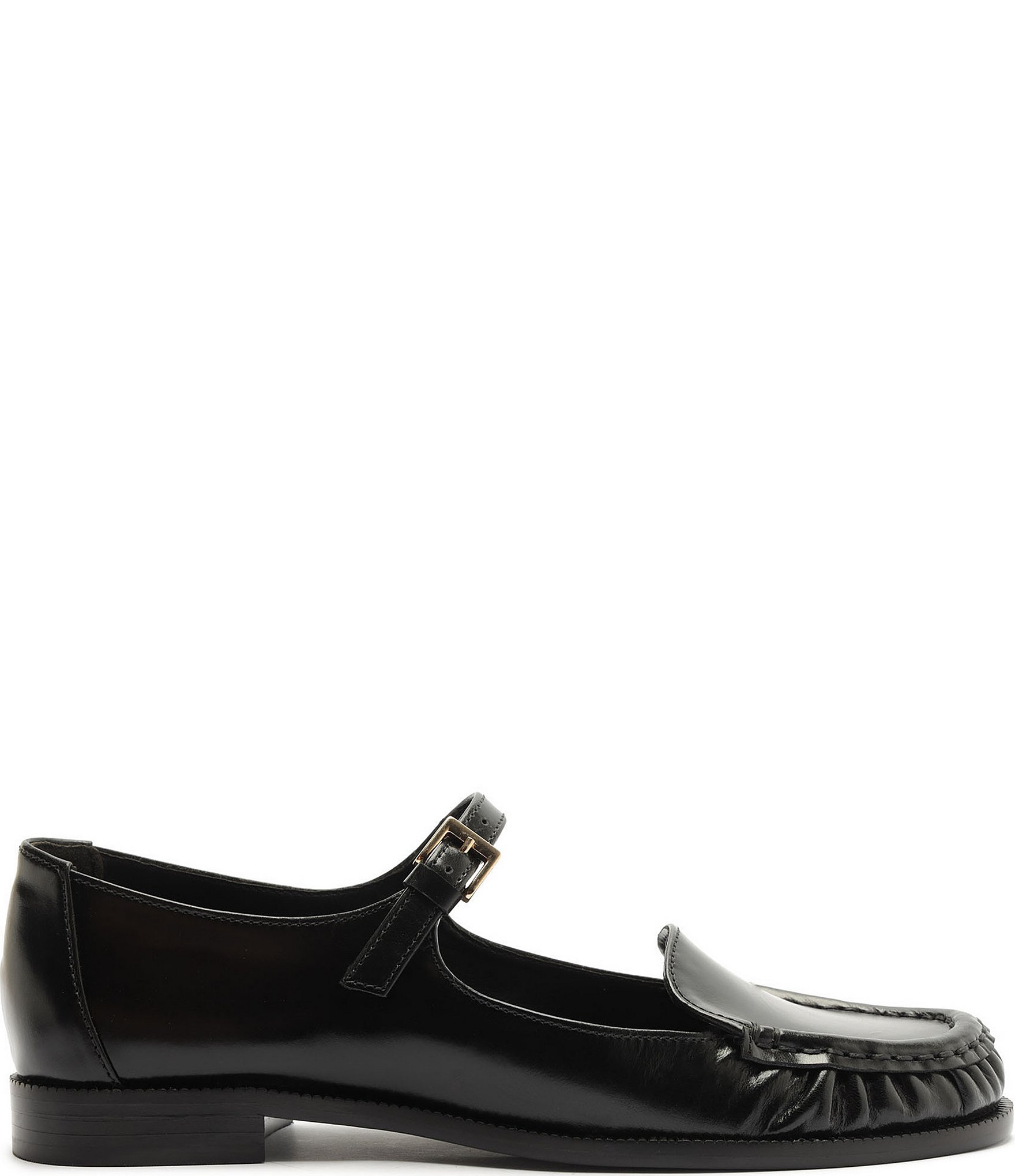 Schutz Tyla Leather Buckle Strap Mary Jane Loafers