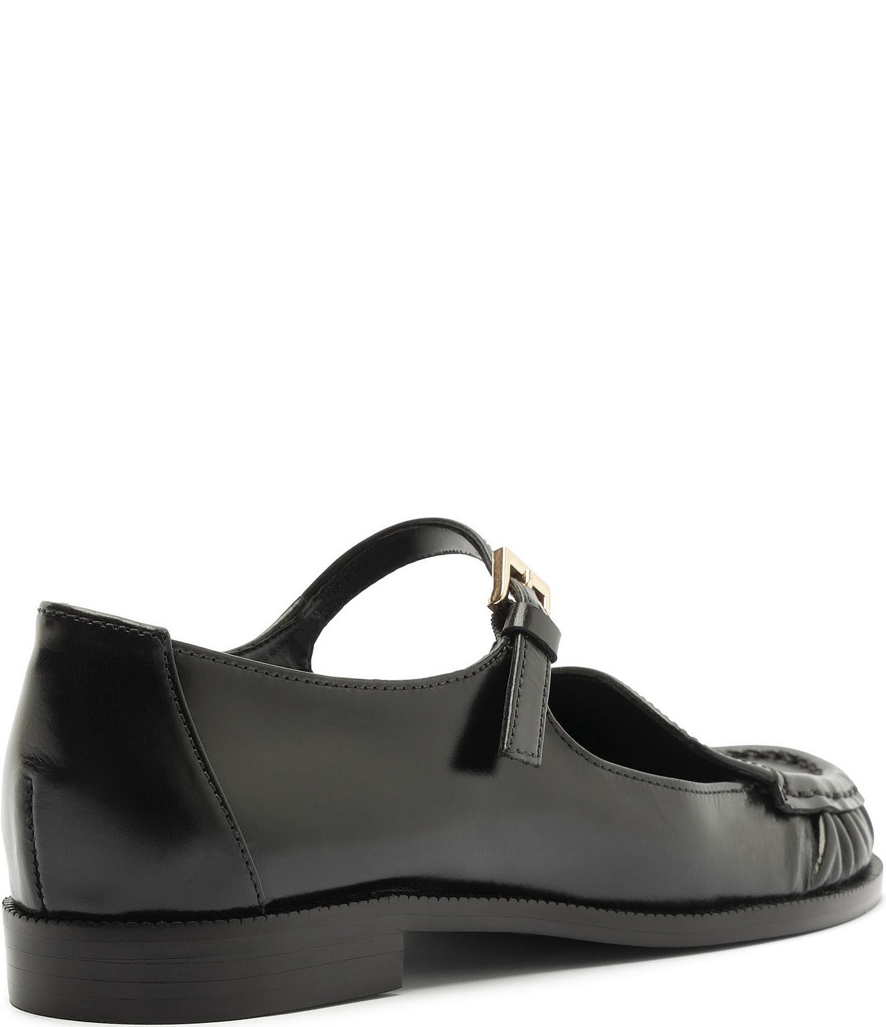 Schutz Tyla Leather Buckle Strap Mary Jane Loafers