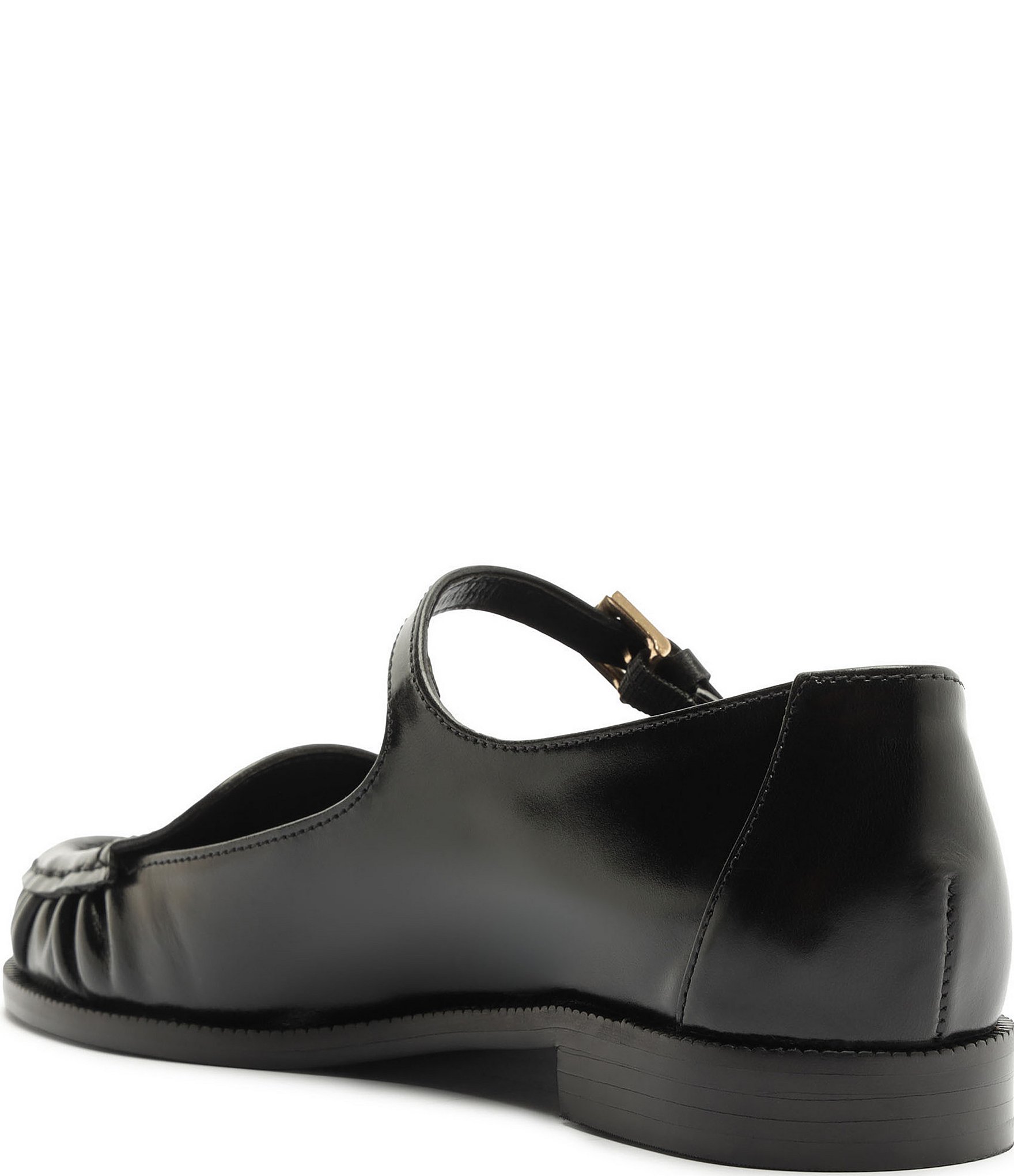 Schutz Tyla Leather Buckle Strap Mary Jane Loafers