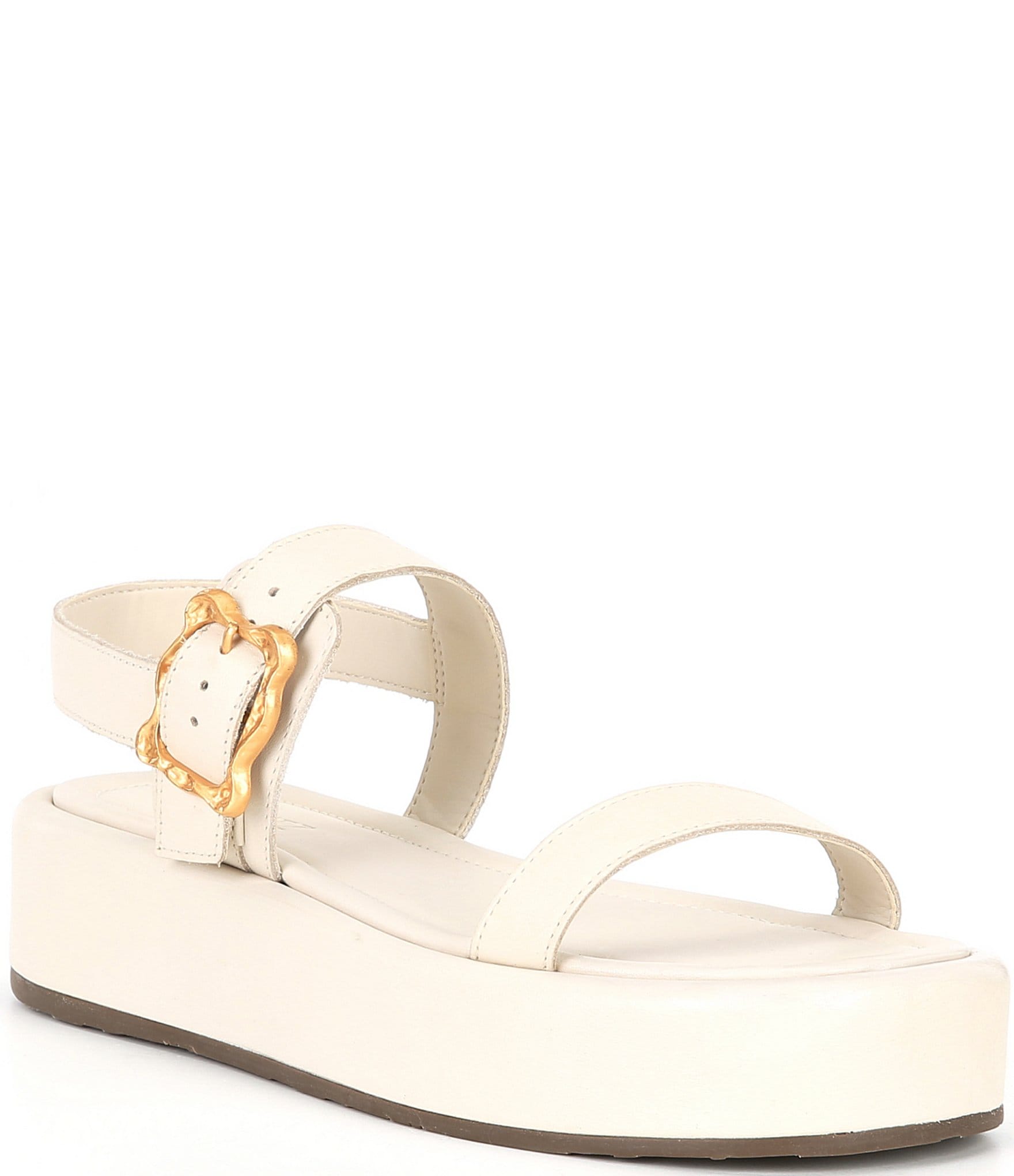 Schutz Wavy Leather Flatform Sandals | Dillard's