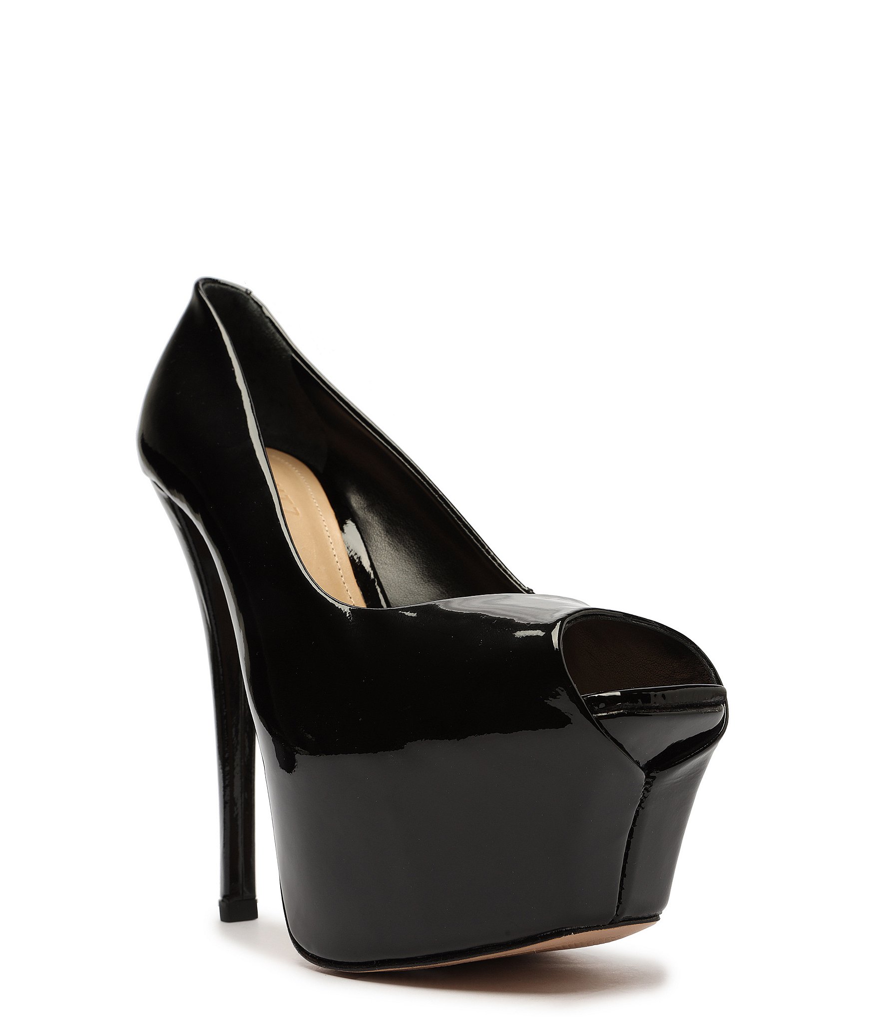 Schutz | Zelda Platform Patent Peep Toe | 8 US | Black