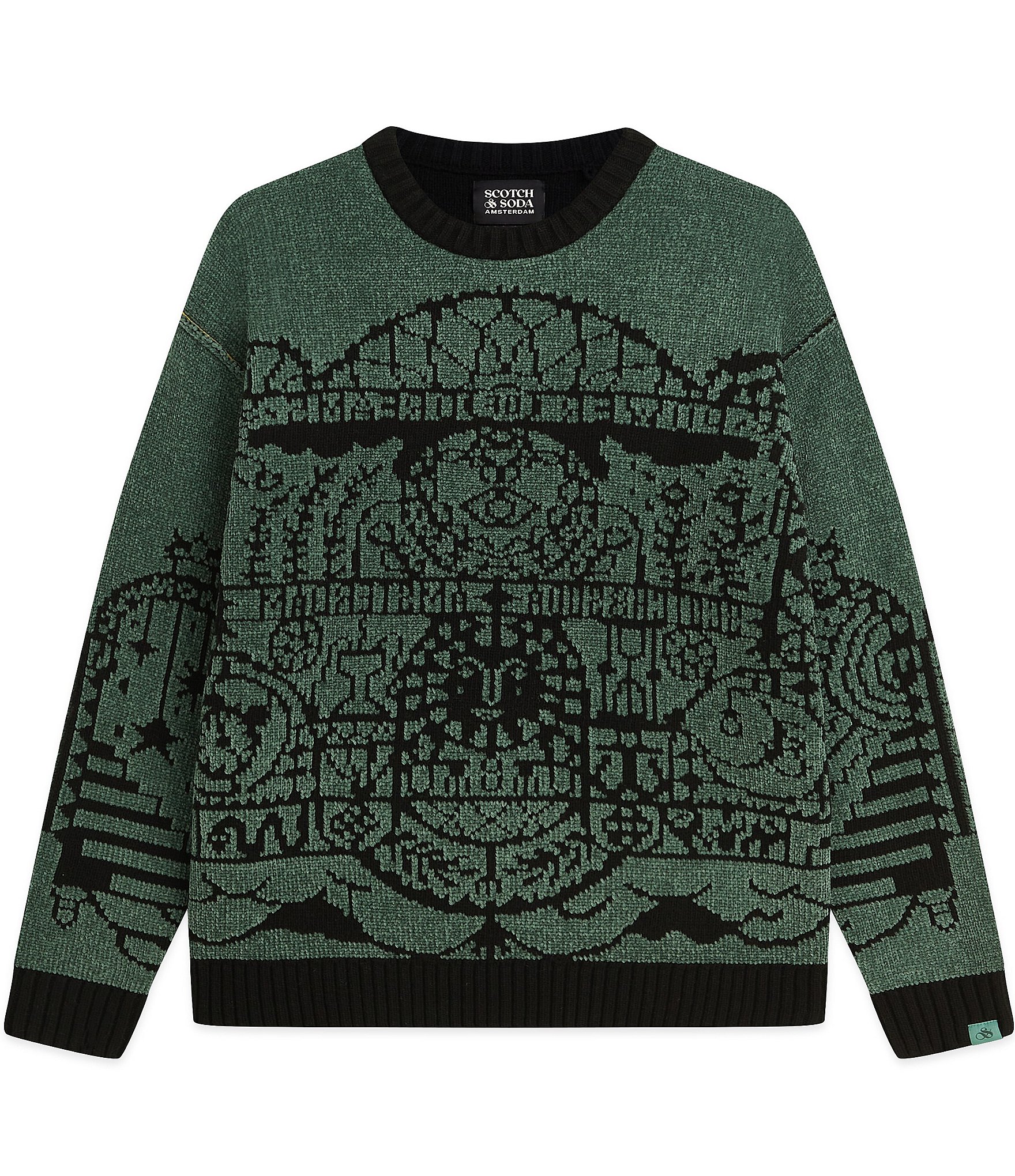 Scotch & Soda Ornate Chenille Jacquard Wool Blend Pullover